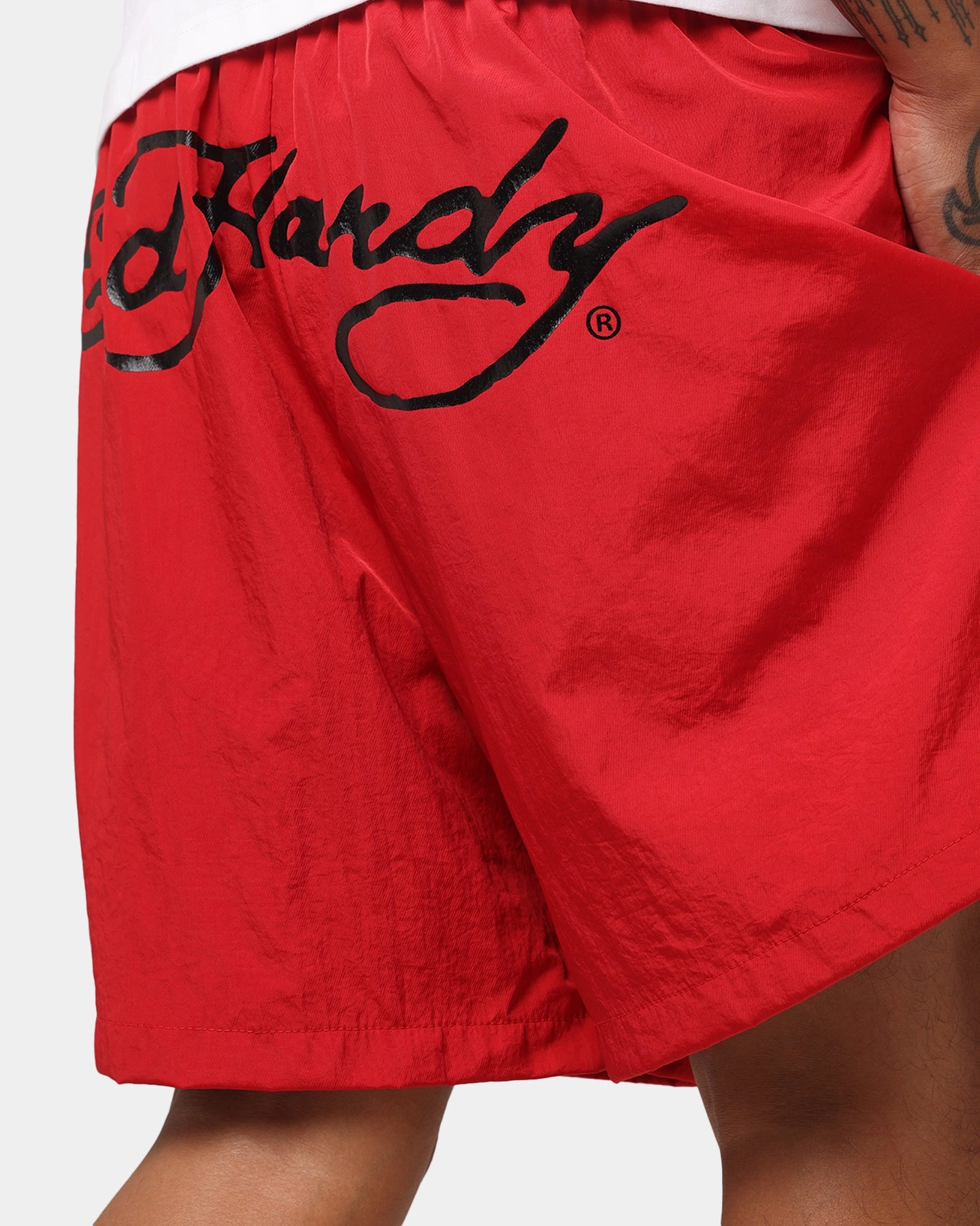 Clean Fit Ed Hardy Tribal Dragon Shorts Red