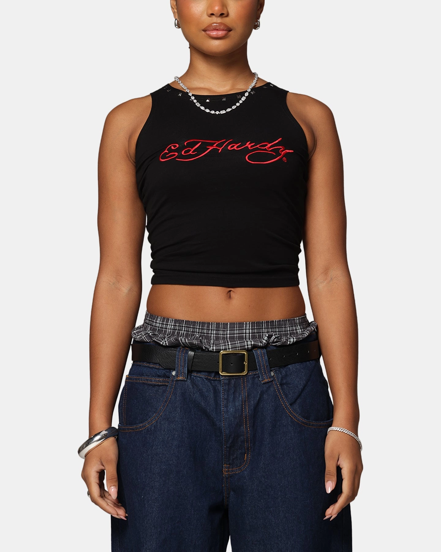 Ultra Breathable Mesh Ed Hardy Women's Electric Tank Black