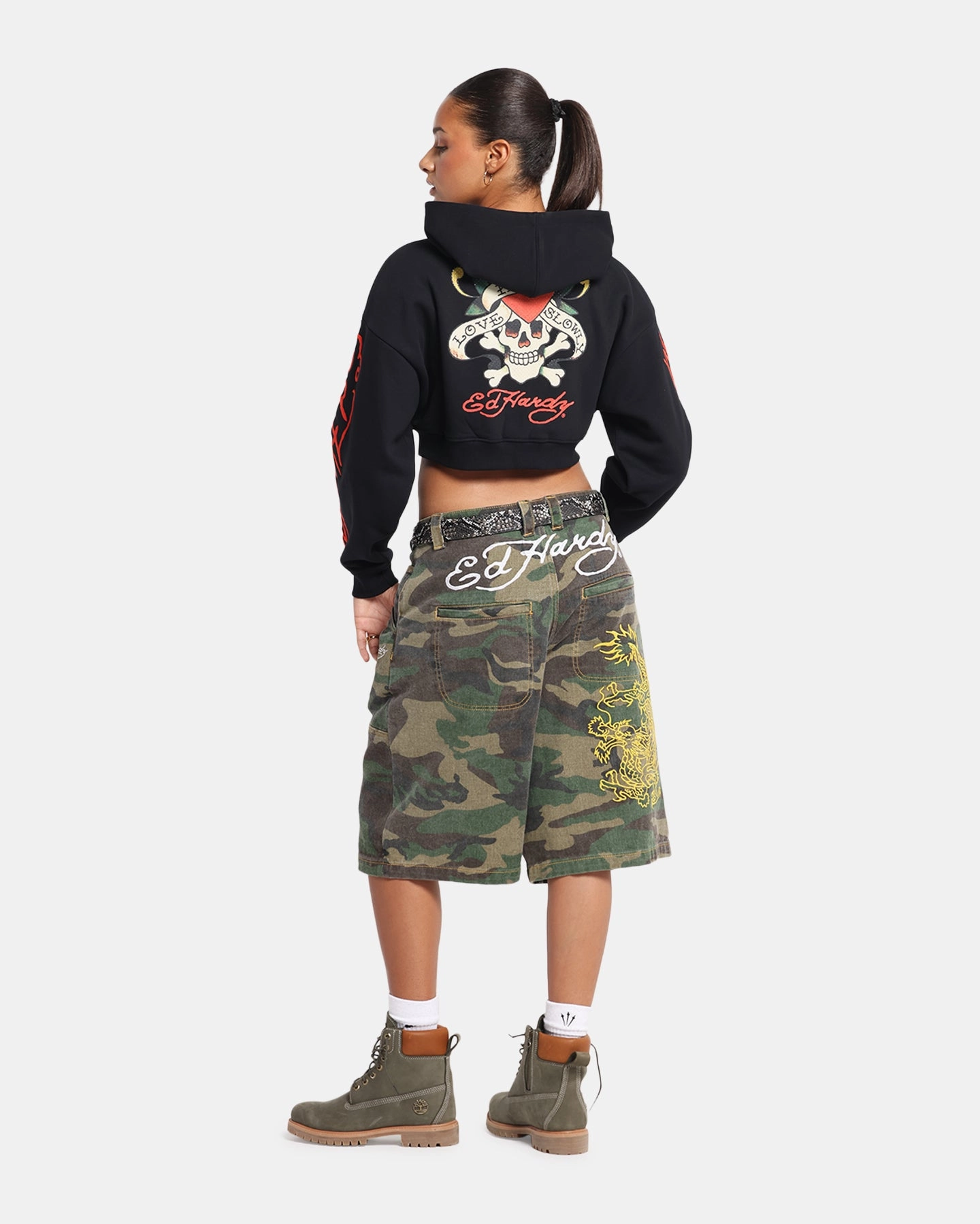 Frog like American style Ed Hardy Women's Love Kills Slowly Hoodie Black