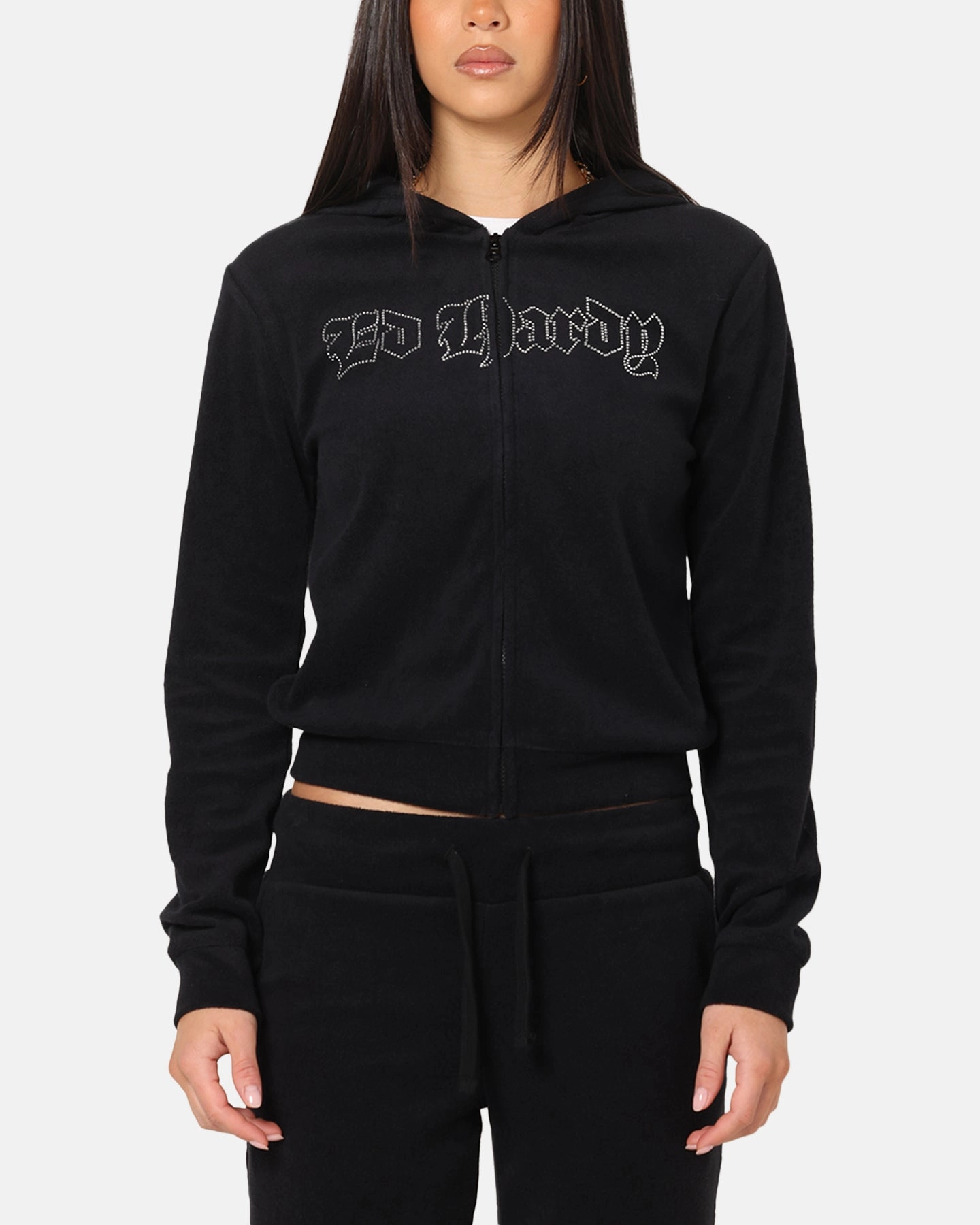 Thermal Insulation Ed Hardy Women's Raver Cropped Hoodie Black
