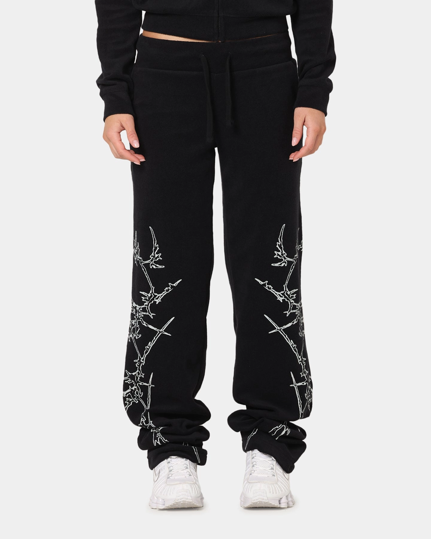 Ed Hardy Women's Raver Trackpants Black Flexible Ankle Cuffs