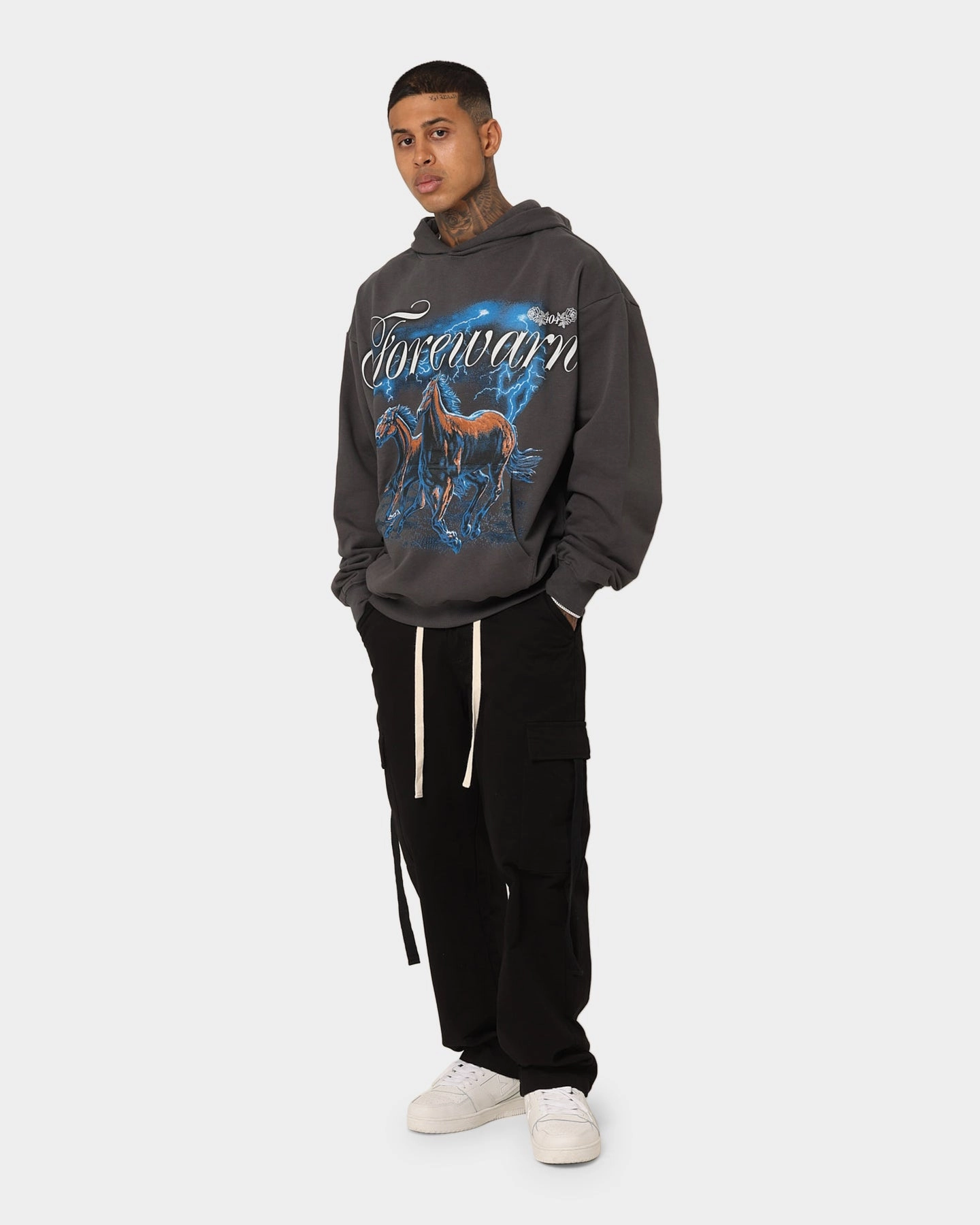 404 Night Rider Vintage Hoodie Charcoal Maintain