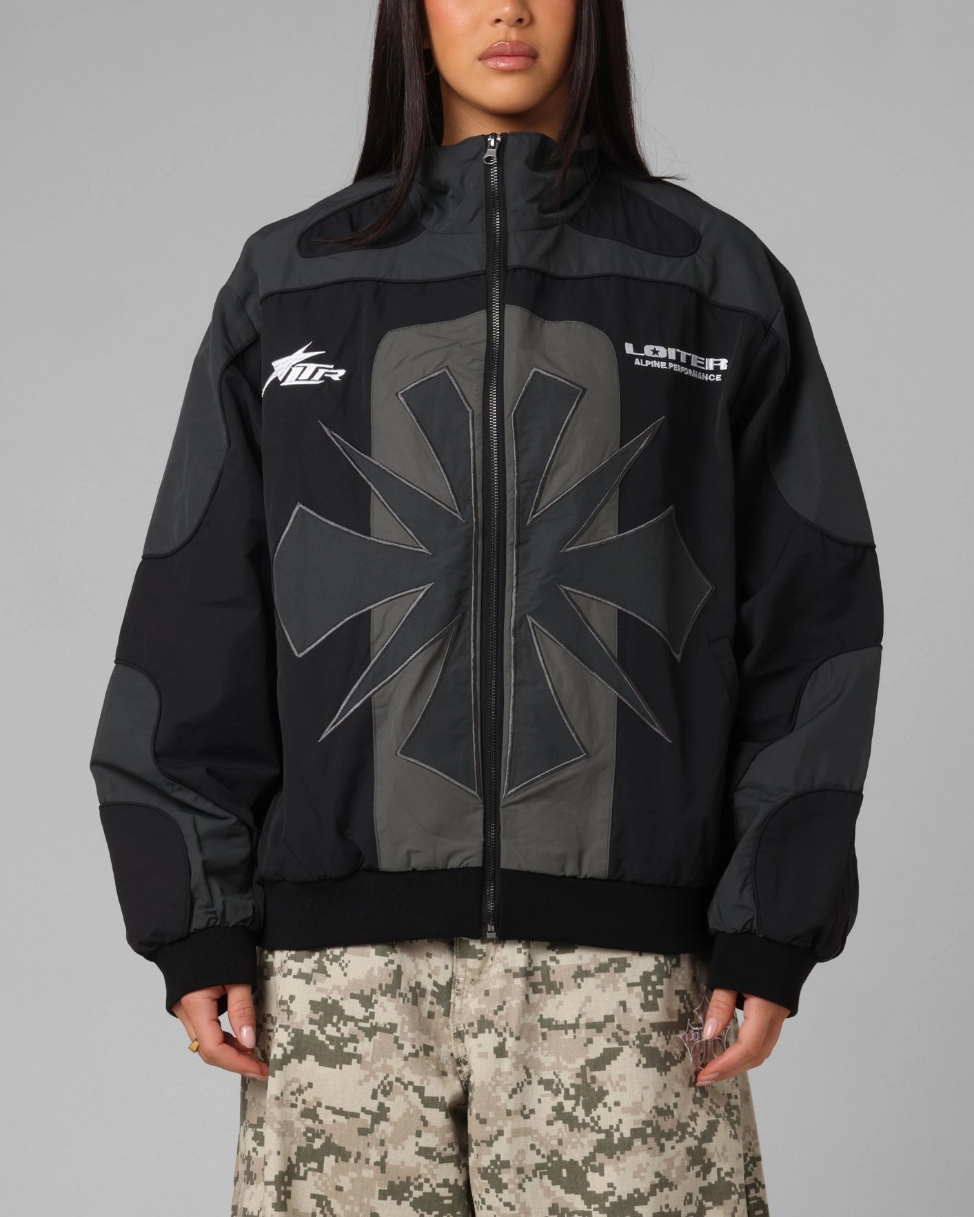 Fleece Loiter Club Classic Track Jacket Black