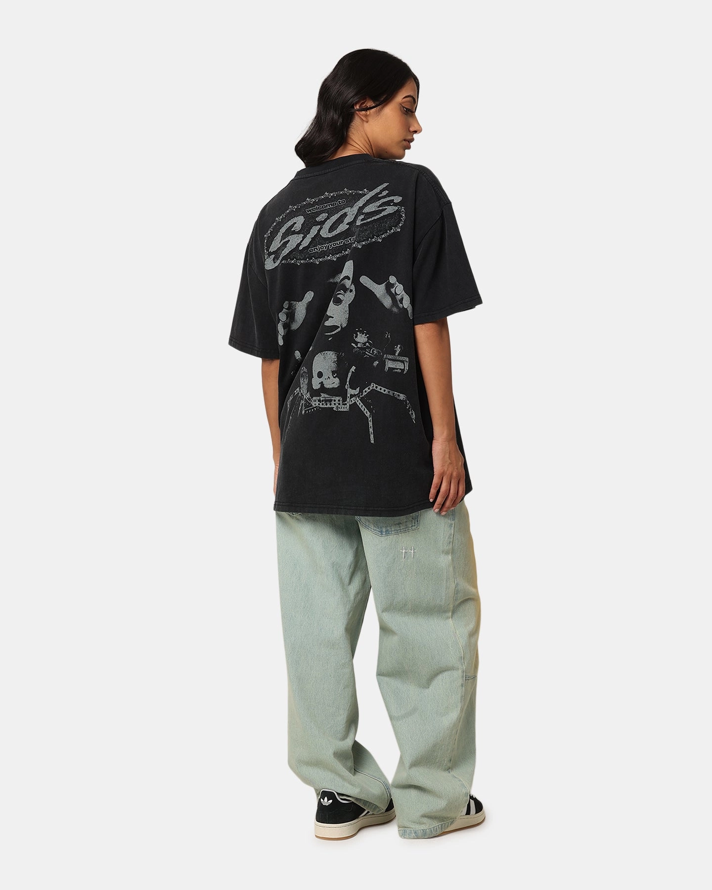 Vintage American Thrift Disney Pixar Sid Heavy T-Shirt Vintage Black Functional Look Moisture Management Technology