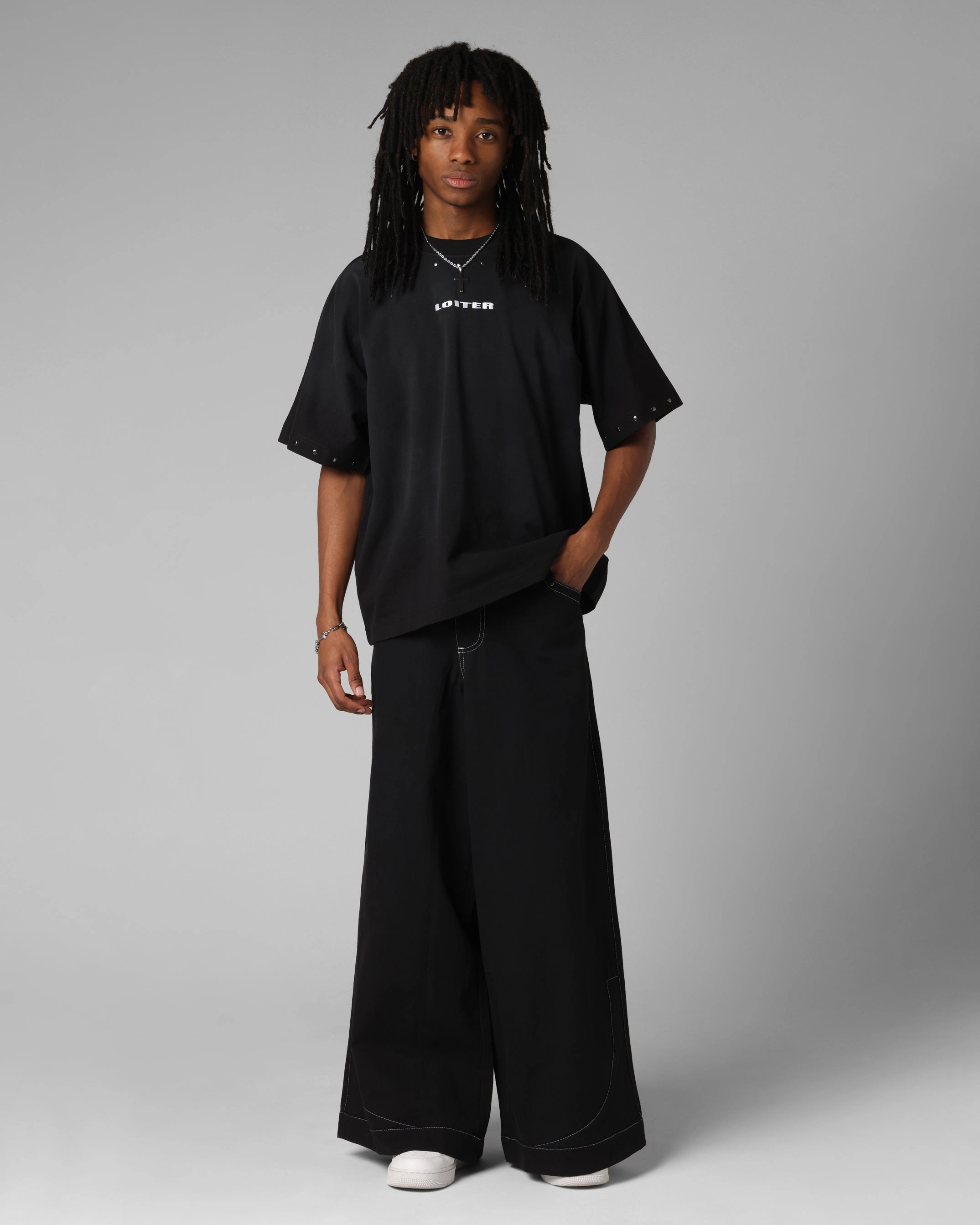 Friction Resistant Fabric High Density Weave Loiter F-22 Raver Jeans Black