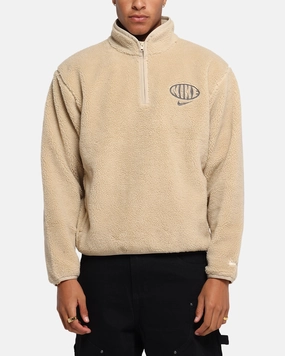 All-Day Knitwear Comfy Feel Nike Club Sustainable Winterized Half Zip Top Grain/Medium Ash Grey