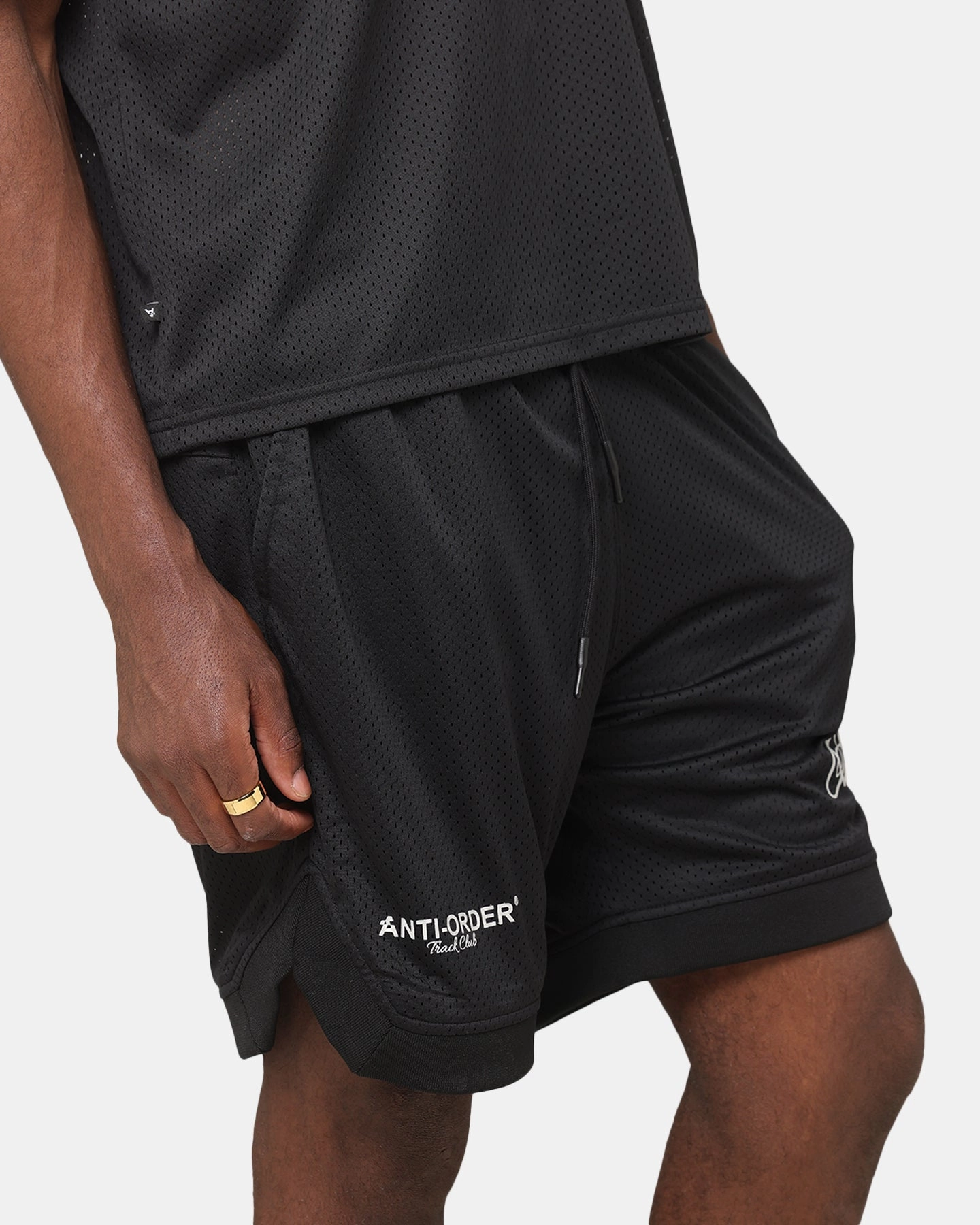 The Anti Order Track Club Basketball Shorts Black/Grey Breathable Design