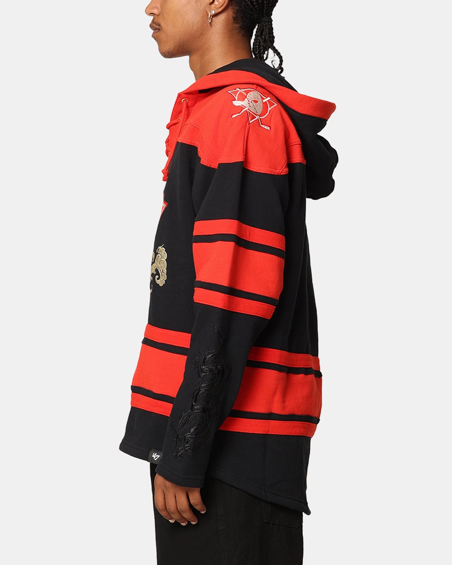 clean design Mountain 47 Brand Anaheim Ducks 'Year Of The Dragon' Lacer Hoodie Jet Black