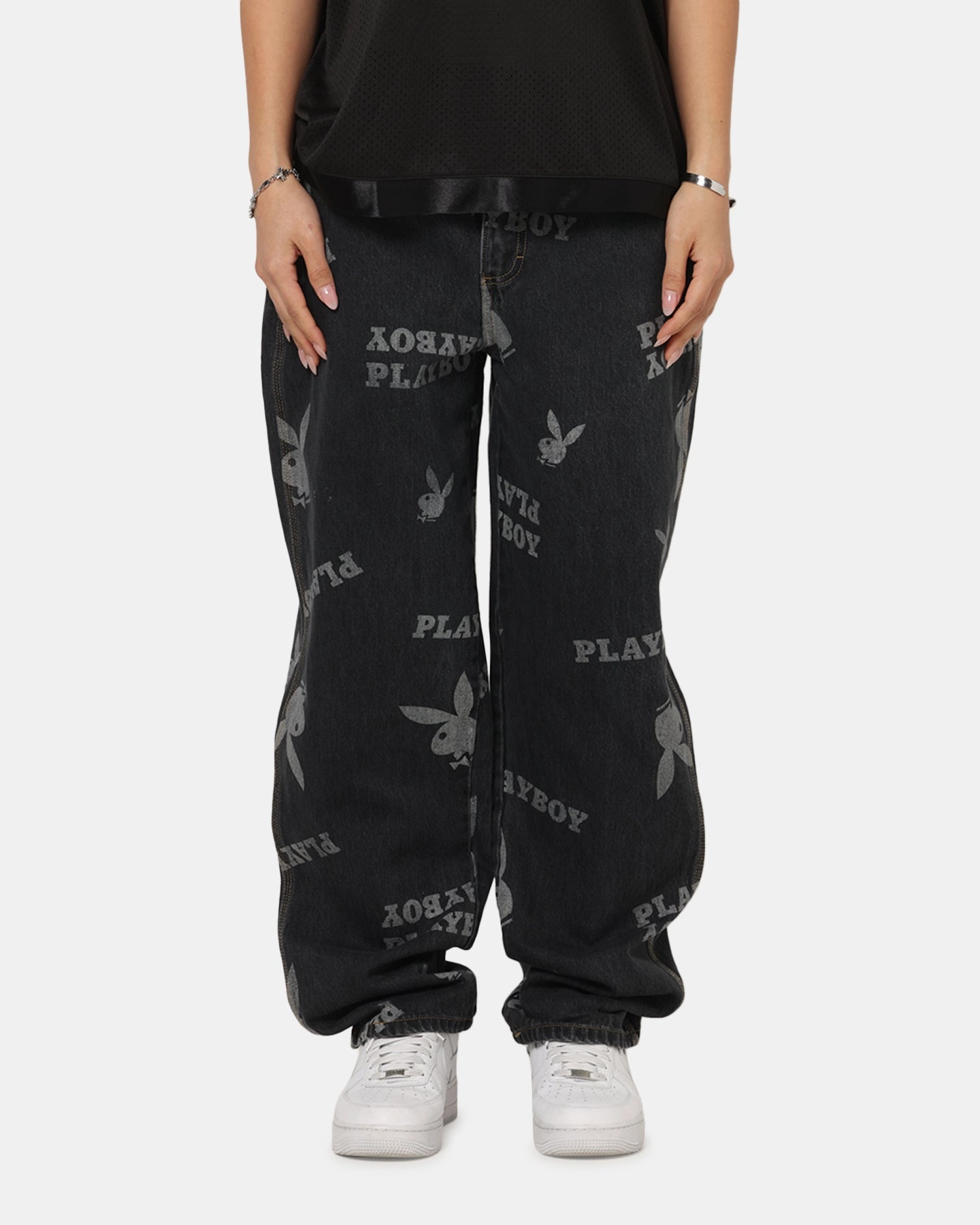 Outdoor Adventure Adult Fashion standard fit Playboy Mess Denim Jeans Washed Black