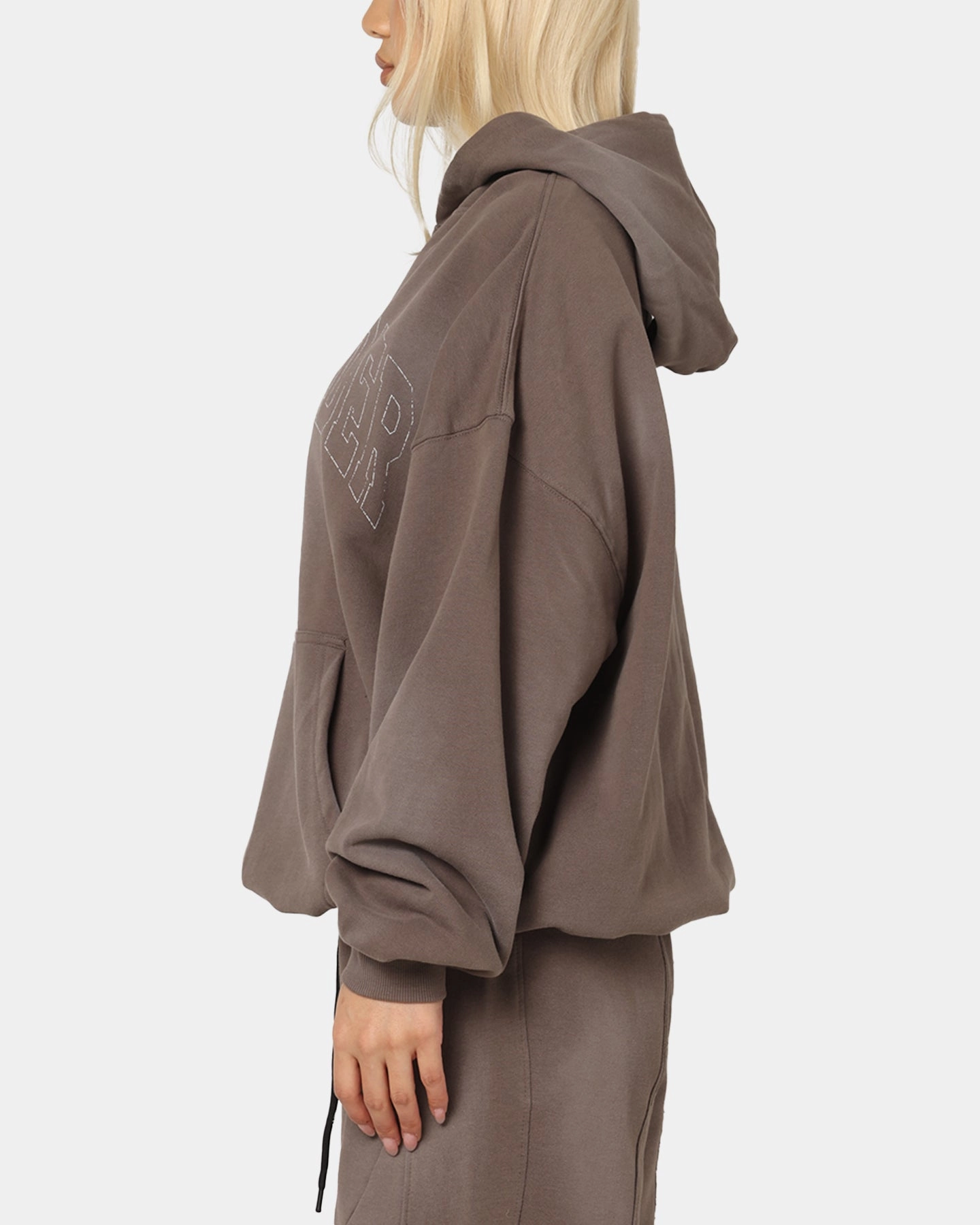 The Anti Order Post Season Boxy Hoodie Sunfade Brown Layered Collar