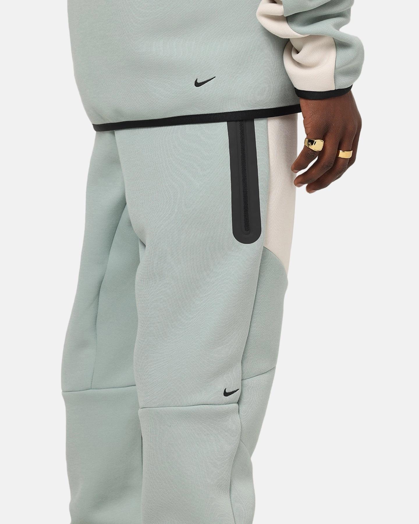 Nike Sportswear Tech Fleece Joggers Dusty Sage Flat Lock Stitching ReflectiveAccentDetails