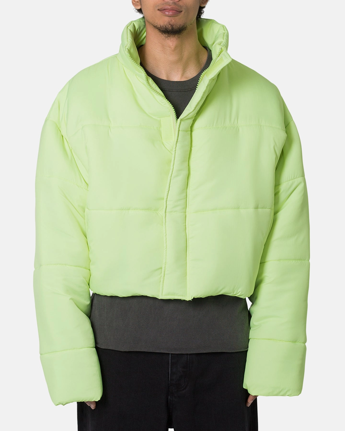 Layered Comfort MNML Cropped Puffer II Jacket Green