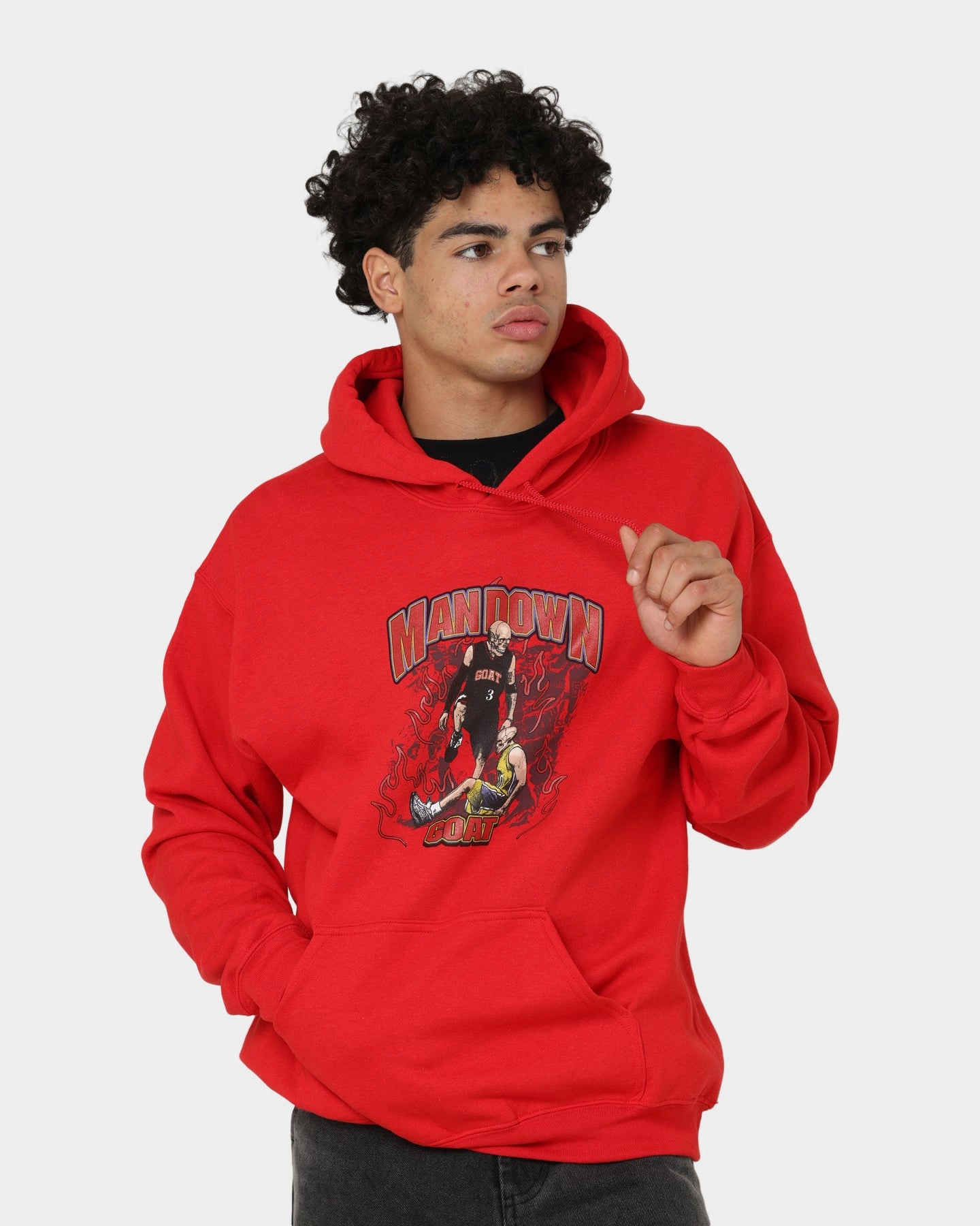 Goat Crew Man Down Hoodie Red High Quality