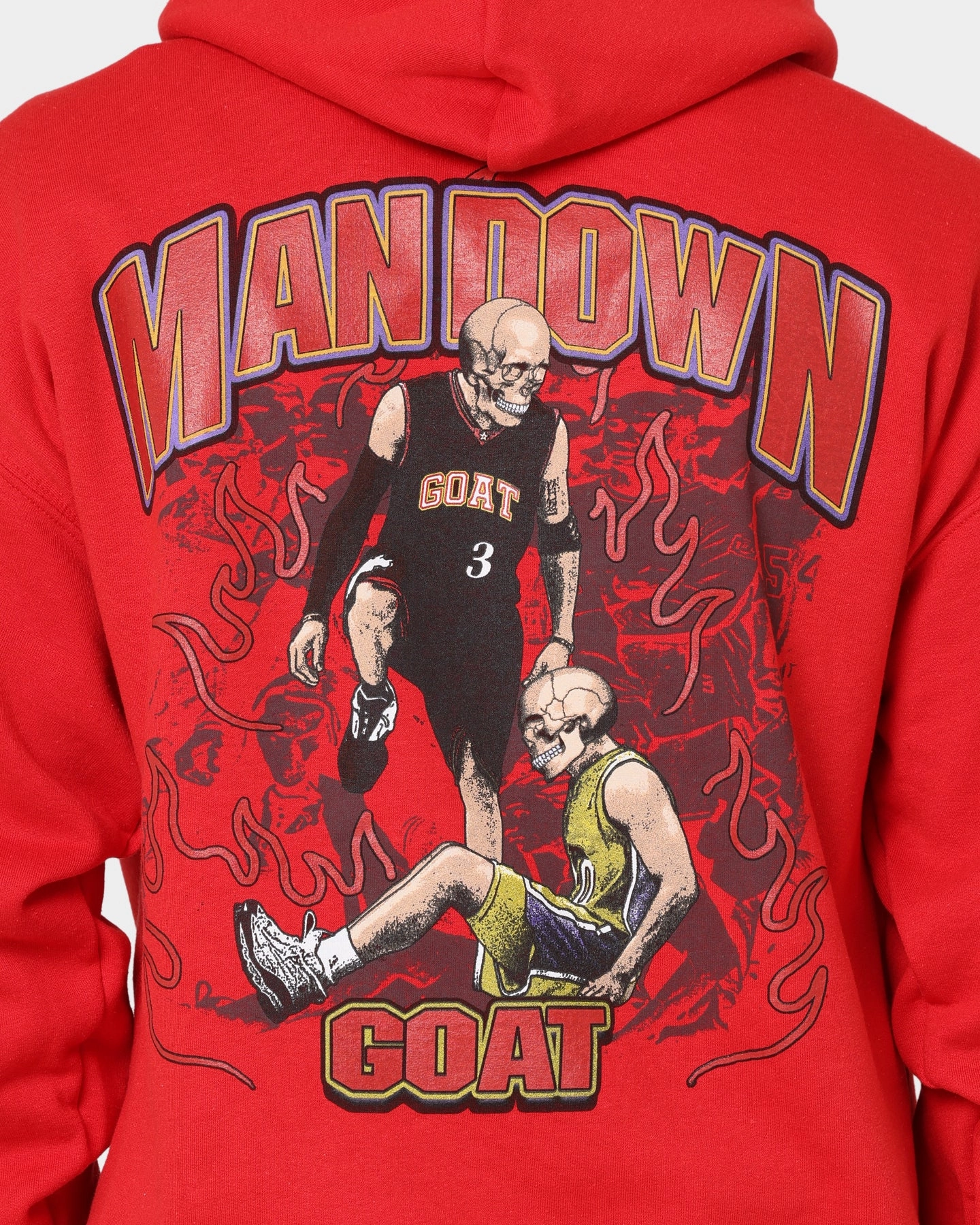 Fourth of July wear Ribbon Details Goat Crew Man Down Hoodie Red