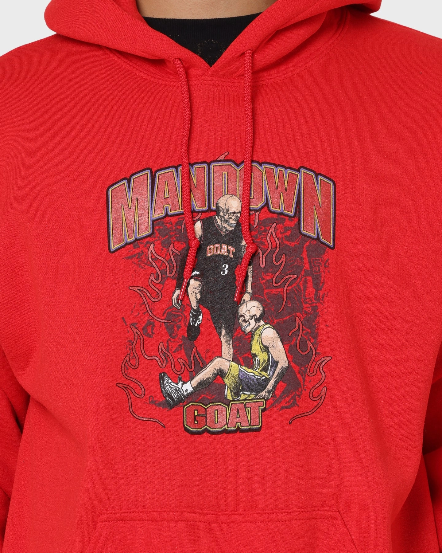 Durable Quality Goat Crew Man Down Hoodie Red