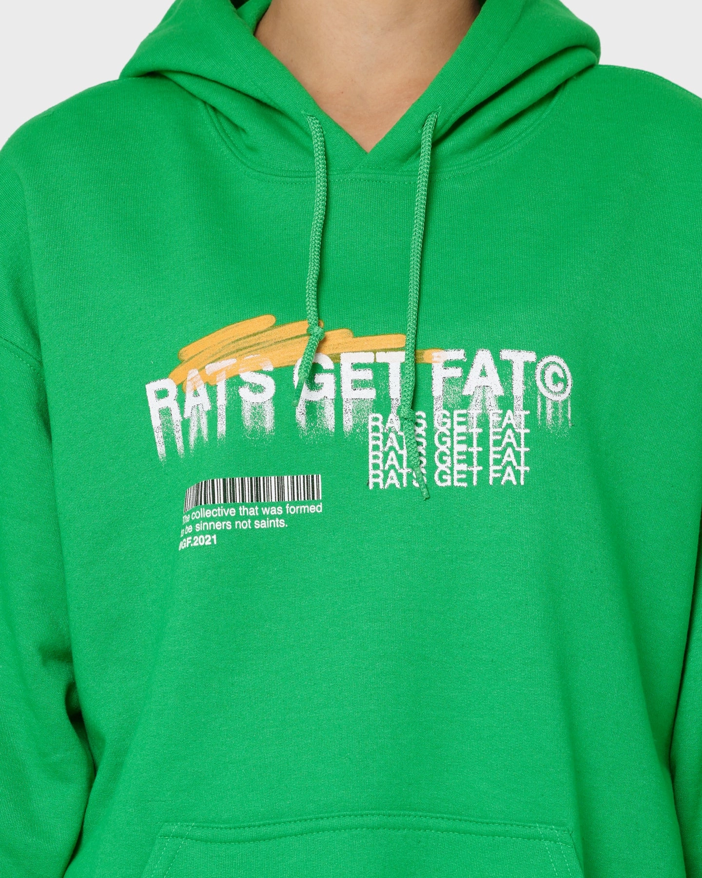 Rats Get Fat Spray Butterfly Hoodie Green Four Way Stretch Material