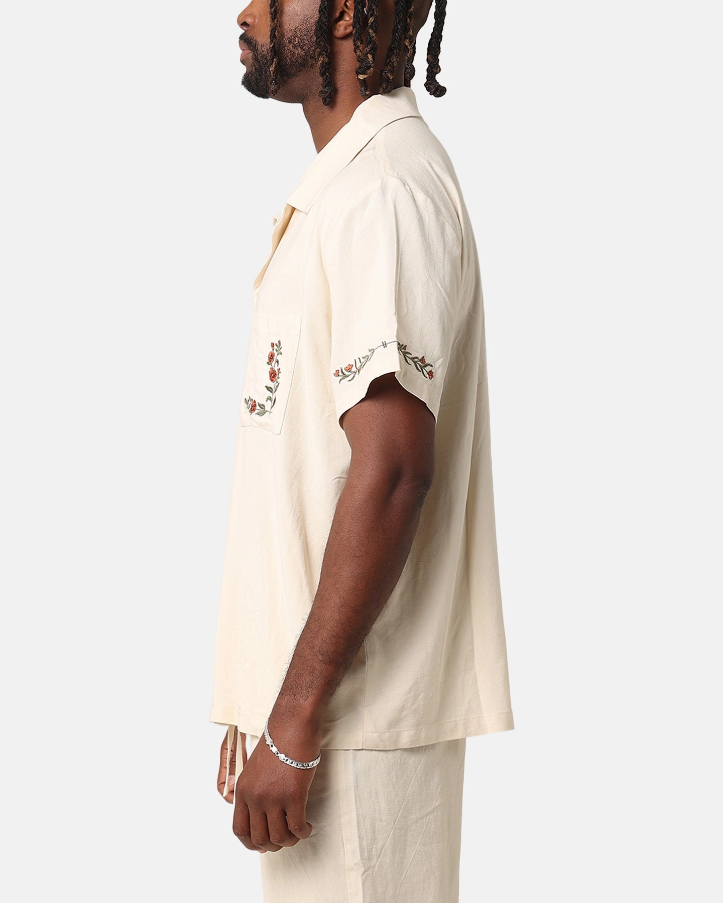 XXIII Serene Linen Button Up Shirt Off White Anti Pilling Surface