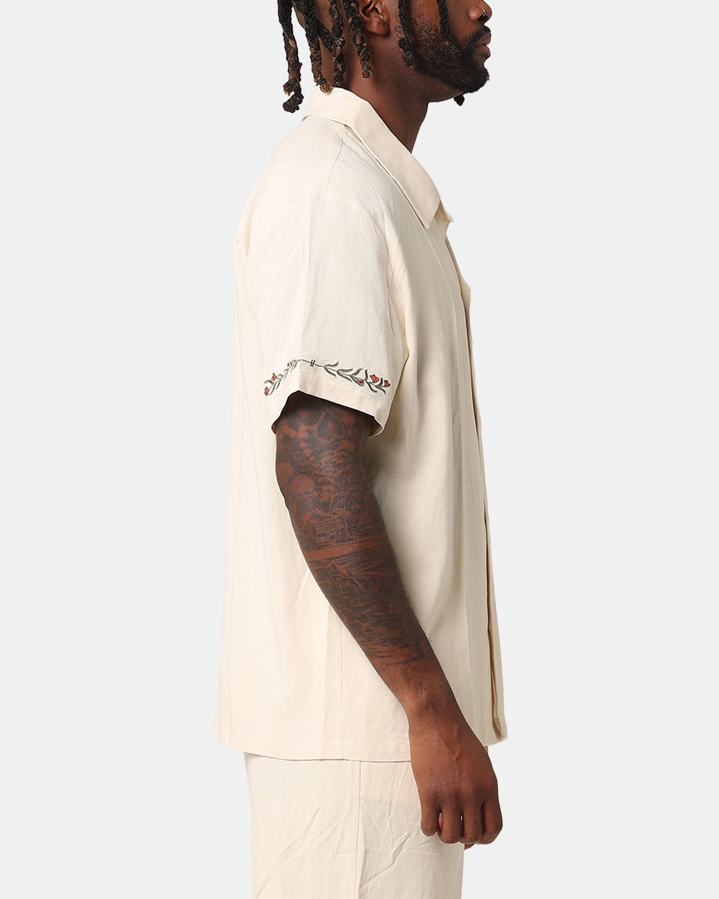 XXIII Serene Linen Button Up Shirt Off White Dressy look