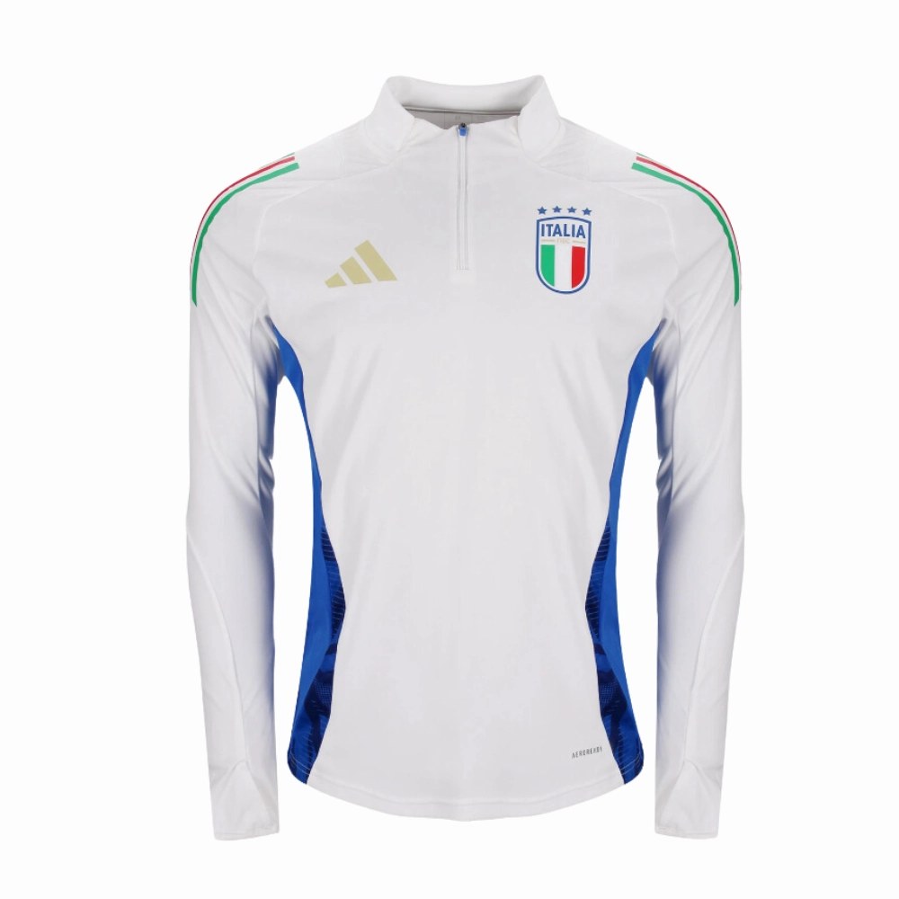 Italy FIGC White Quarter Zip Drill Tracksuit 24/25 Shawl