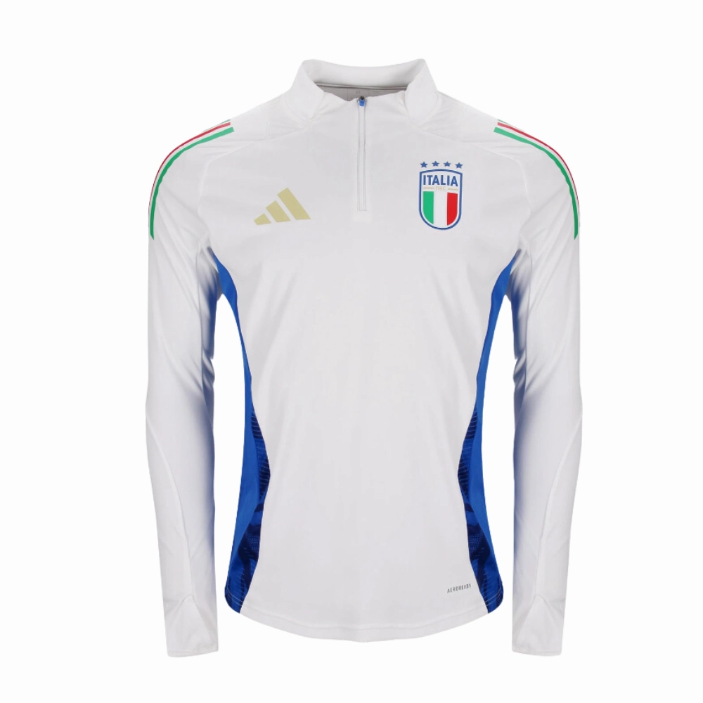 Italy FIGC White Quarter Zip Drill Tracksuit 24/25 relaxation Endurance Apparel