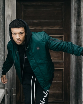 Saint Morta Annex Bomber Jacket Stadium Green Drop Hem