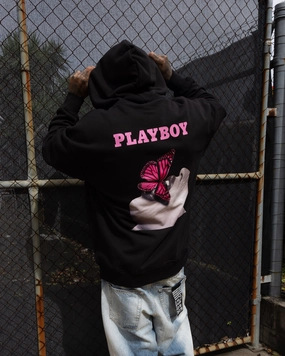 self - treat Playboy November '13 Monotone Hoodie Black Magenta