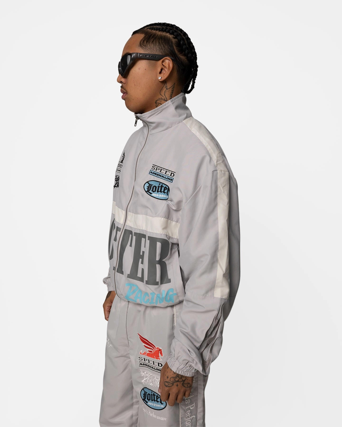 Heat Retention Technology Loiter Speedway Windbreaker Jacket Grey