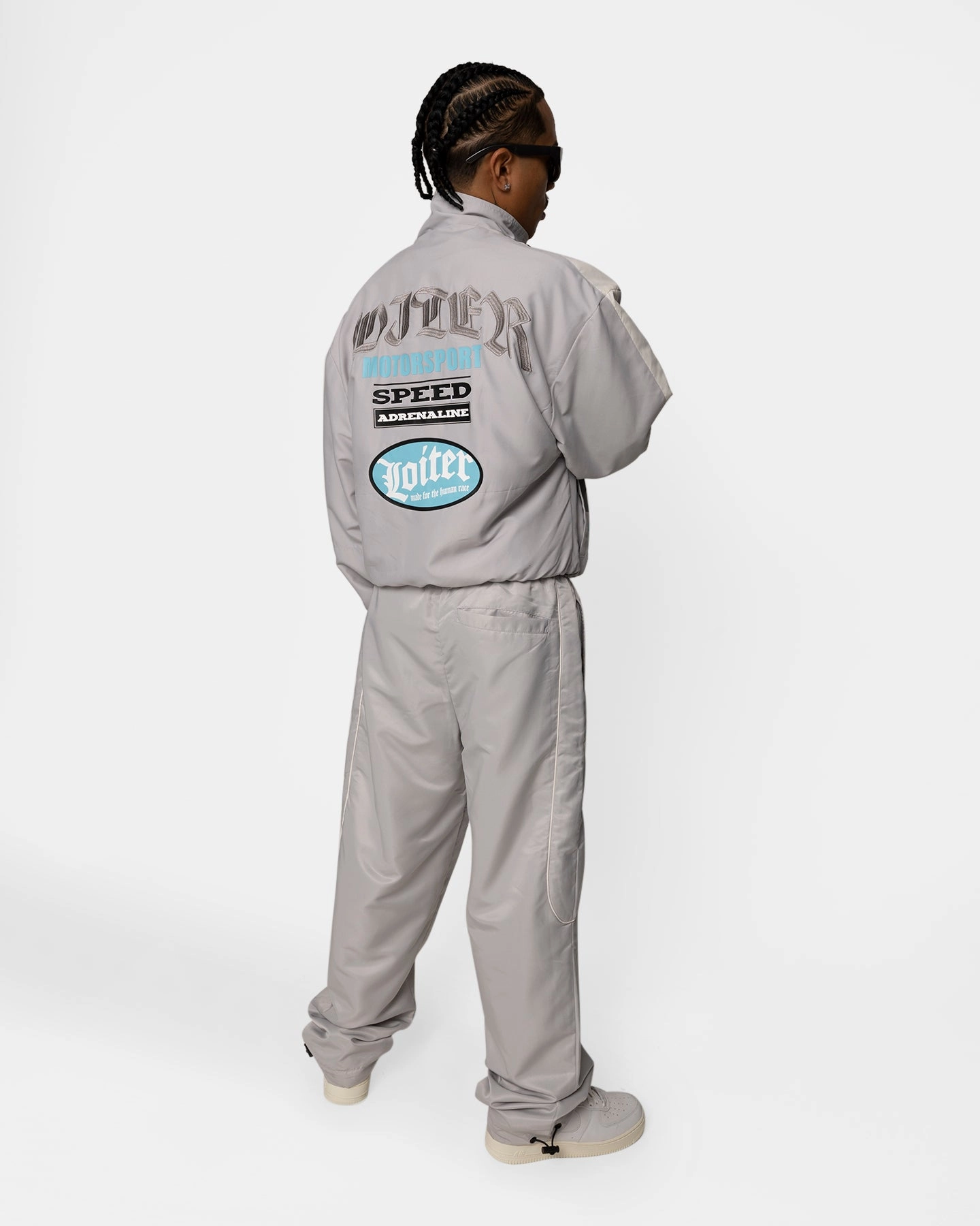 Loiter Speedway Windbreaker Jacket Grey Rugged Outer Shell Engineer