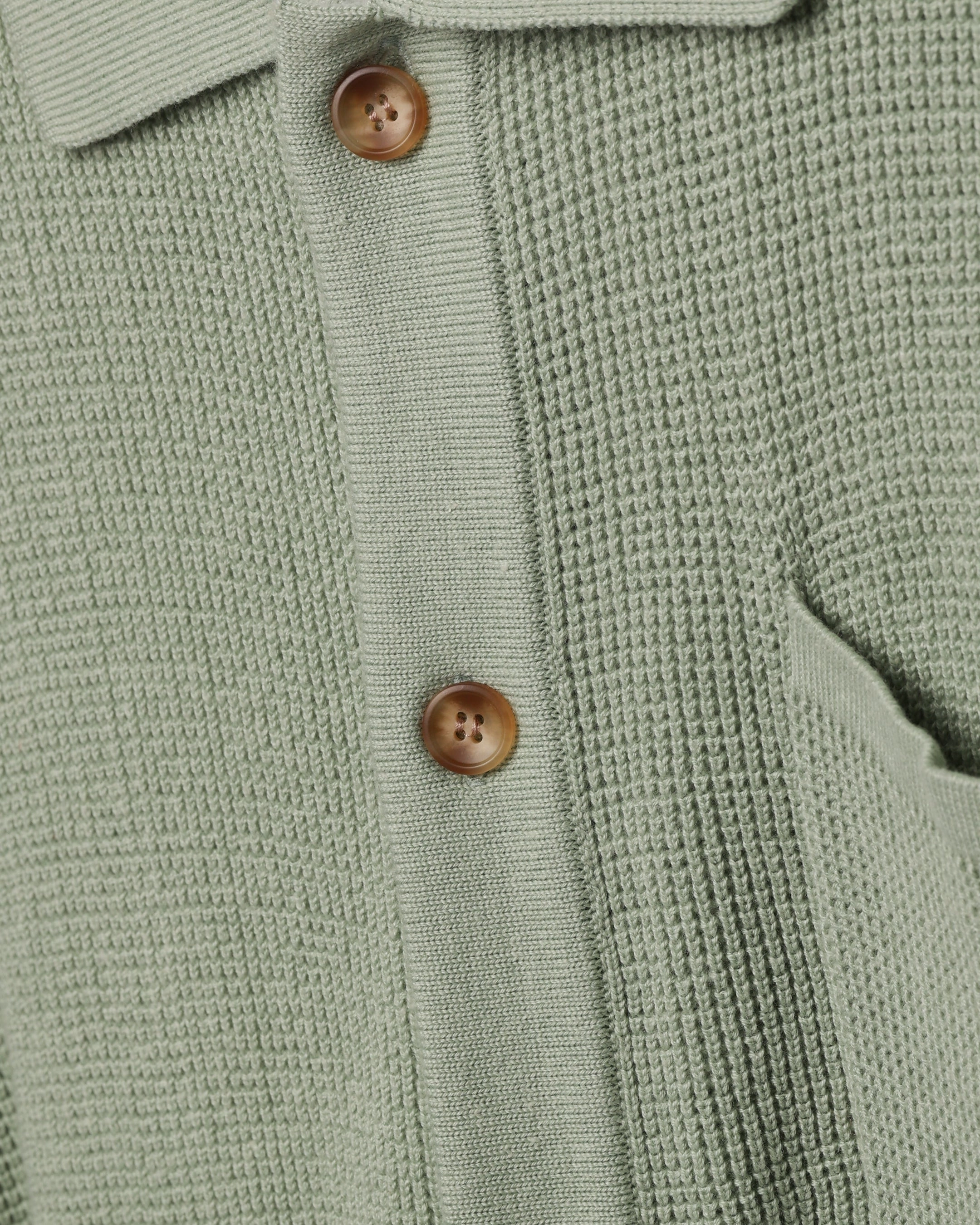 XXIII Zyair Knit Rib Button Up Shirt Sage Polished Look Winter Layering