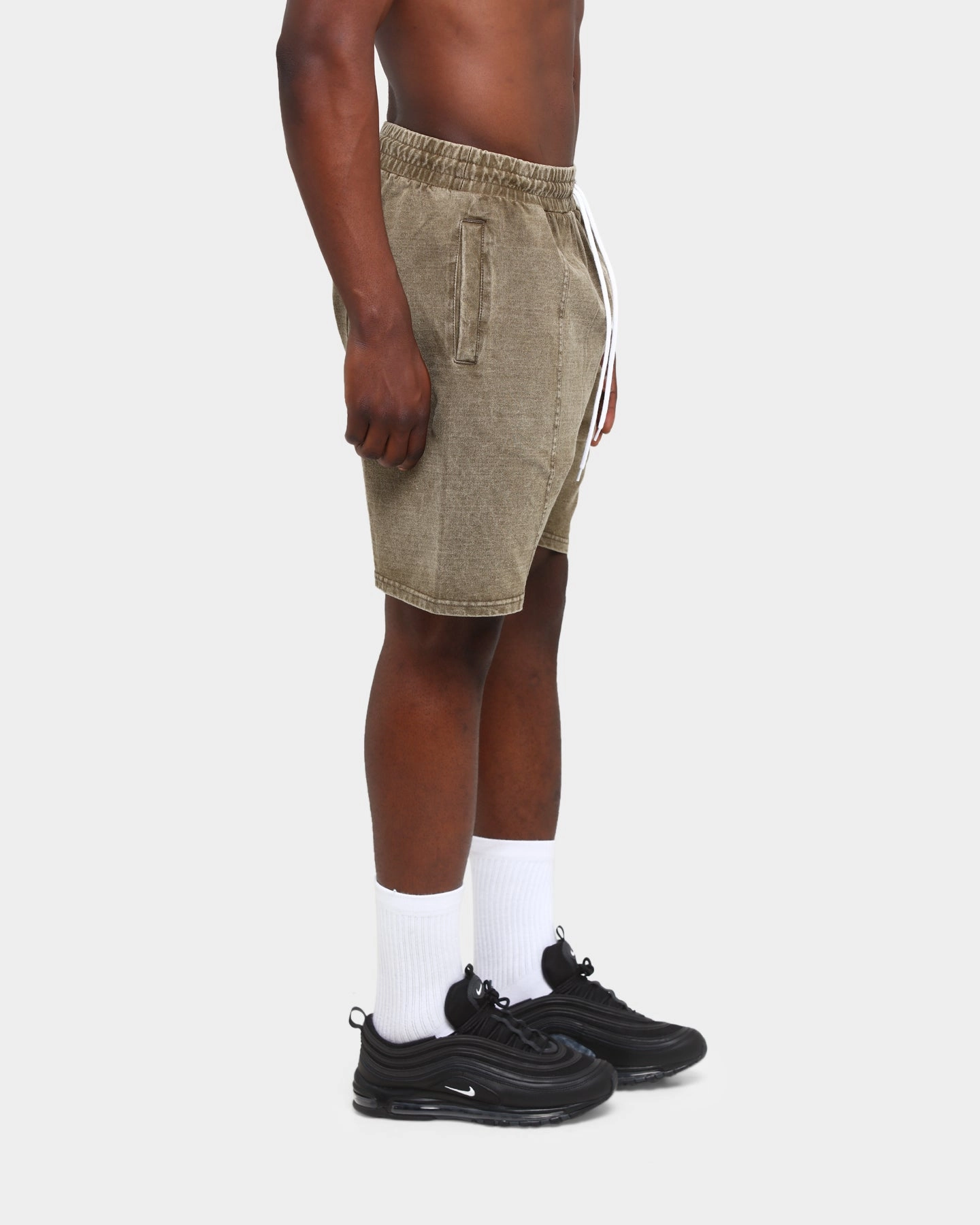 Elevn Clothing Co. VTG Washed Shorts Forest Layered Panel Design