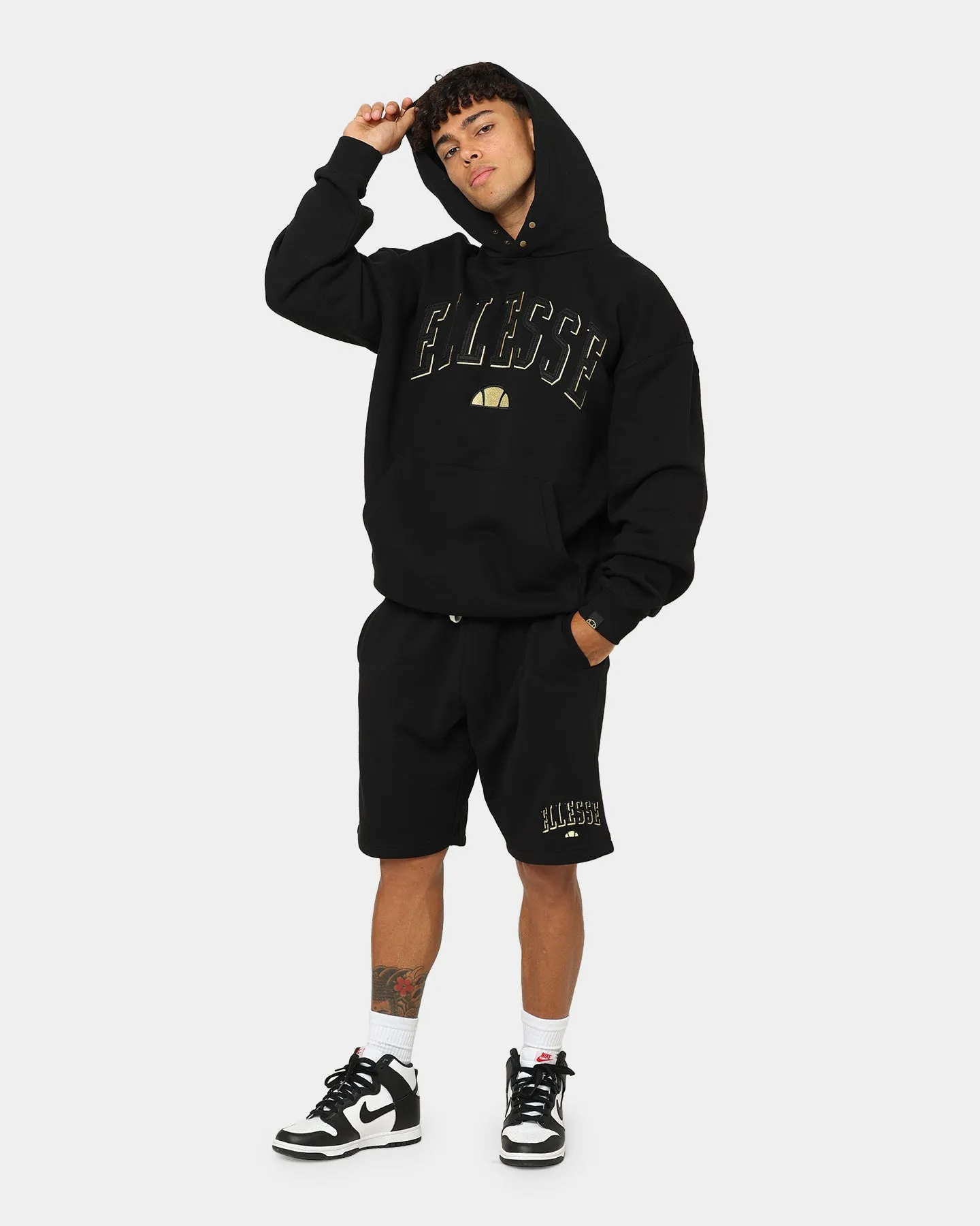 Ellesse Duke Hoodie Black/Gold Waterproof Protection