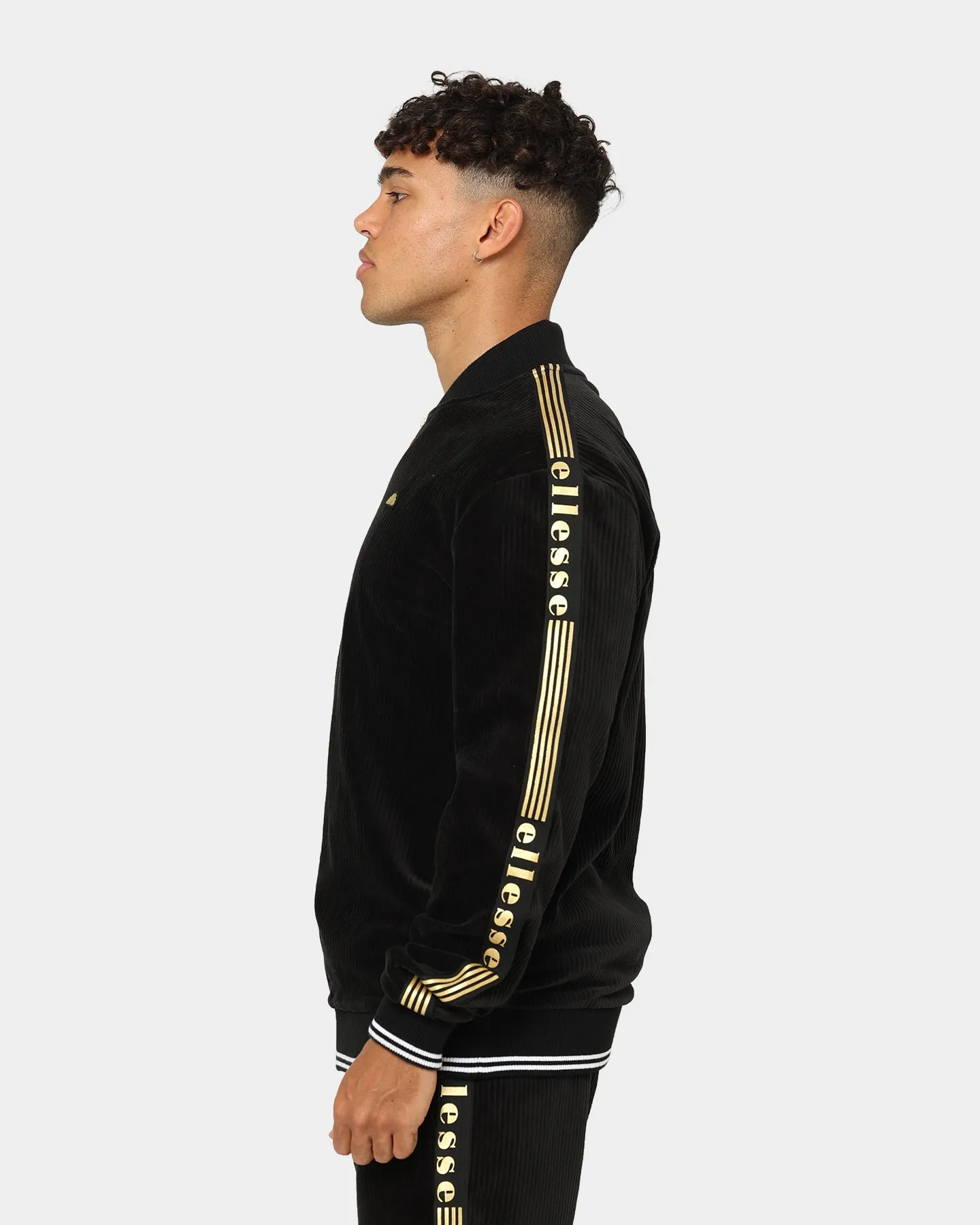 Ellesse Monzo Corduroy Track Jacket Black/Gold Enhance