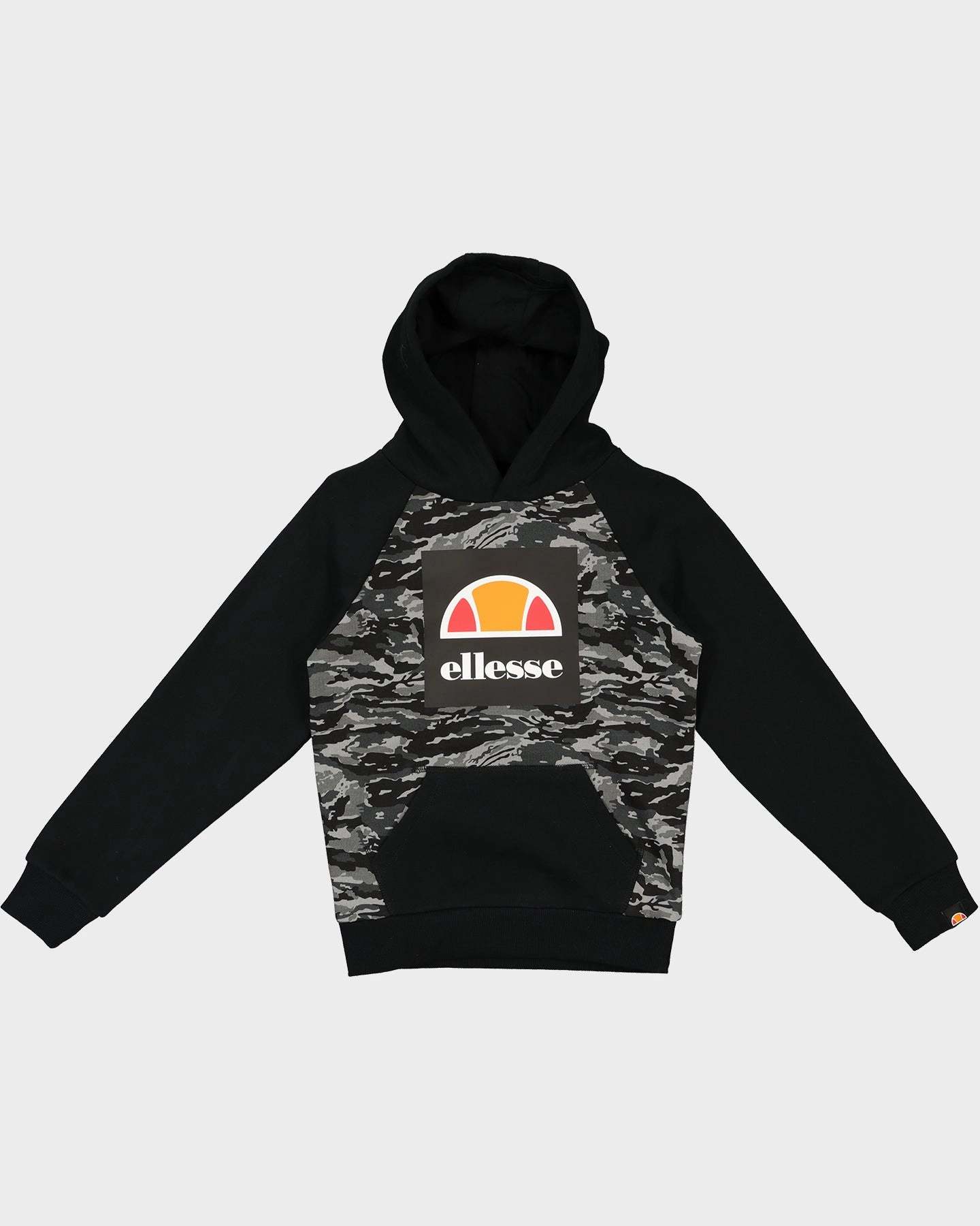 Formula Water Resistant Ellesse Kids' Cervino Junior Overhead Hoodie Camo/Black