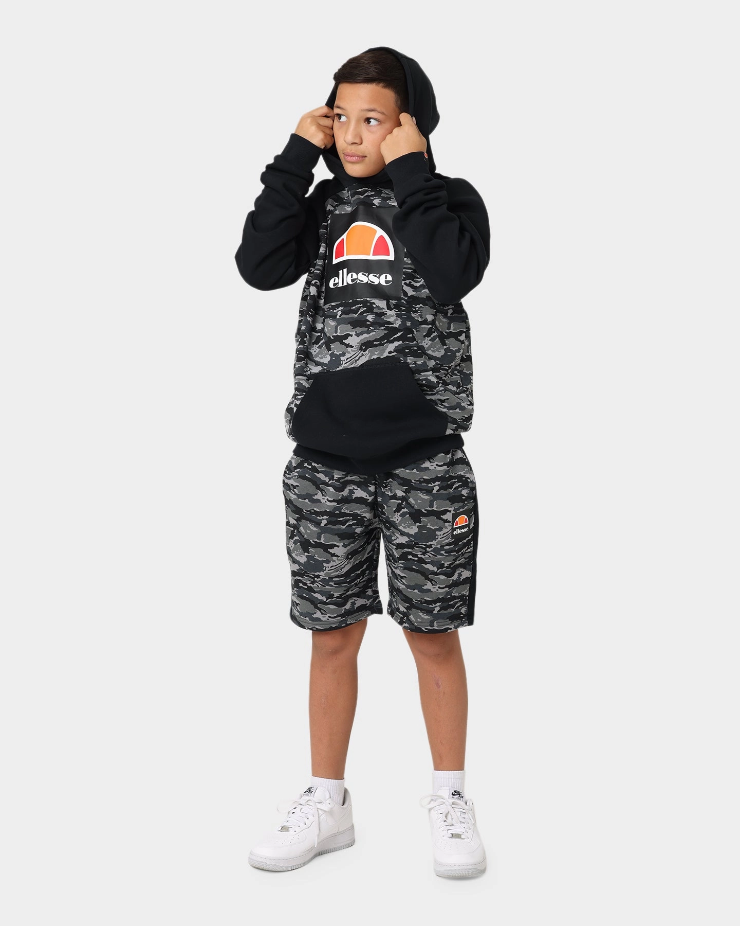 belt Ellesse Kids' Cervino Junior Overhead Hoodie Camo/Black