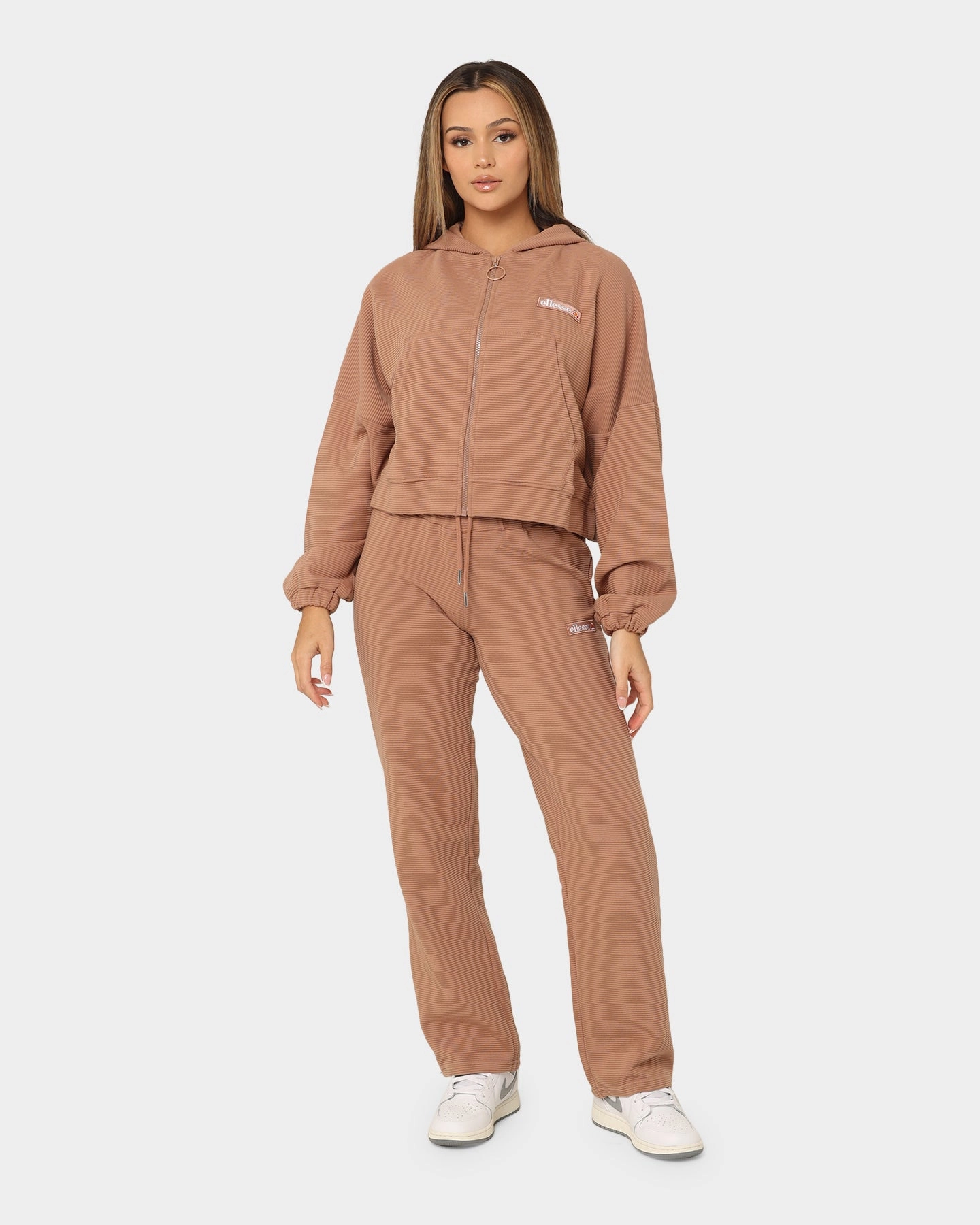 Designer Hiking Gear Ellesse Women's Campenelle Cropped Hoodie Brown