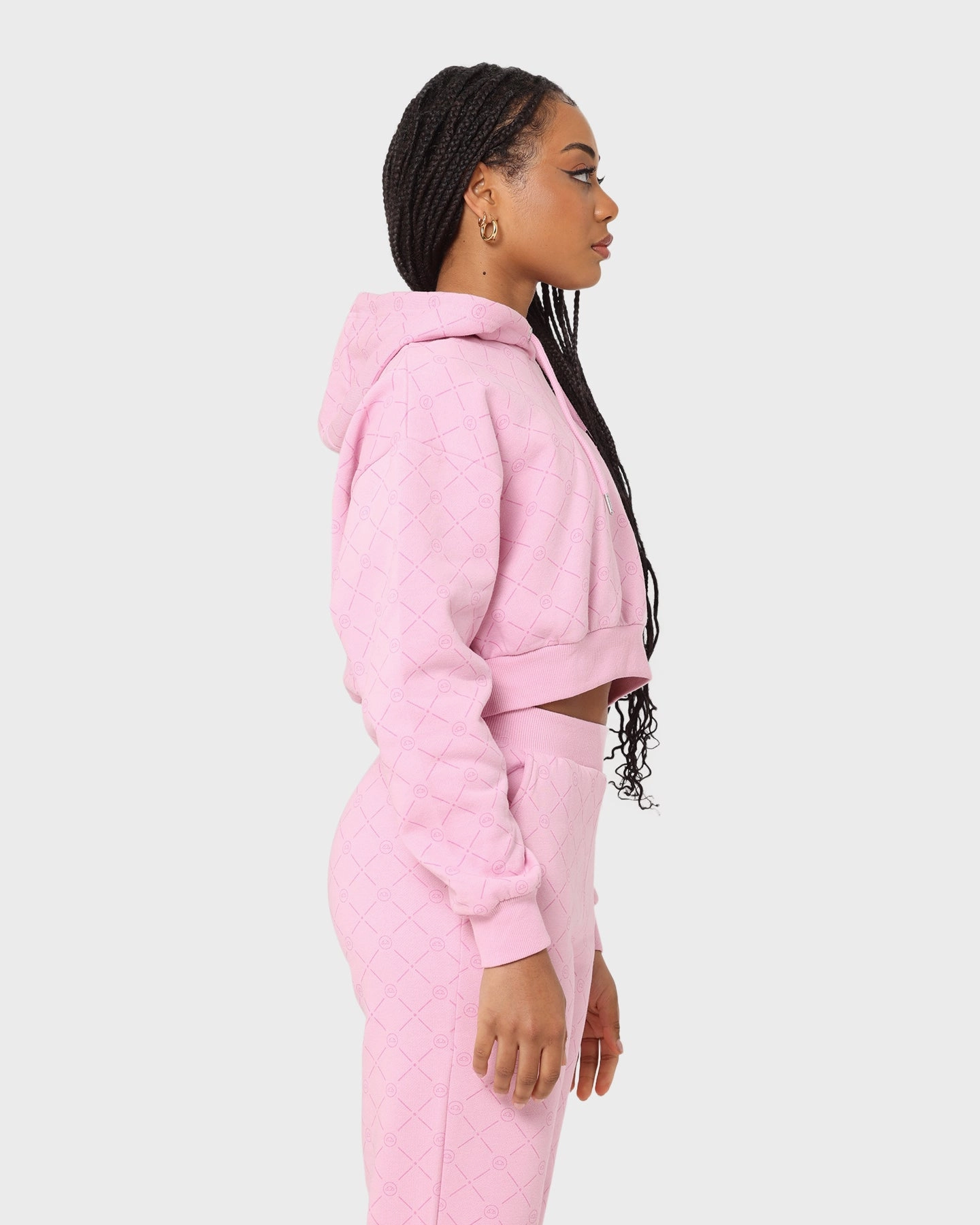 Ellesse Women's Marinell Crop Hoodie Light Pink Protective Style Breathable mesh
