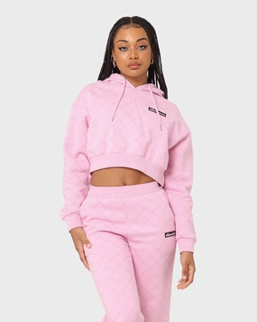 Ellesse Women's Marinell Crop Hoodie Light Pink Connect Elastic Cuff Mechanism