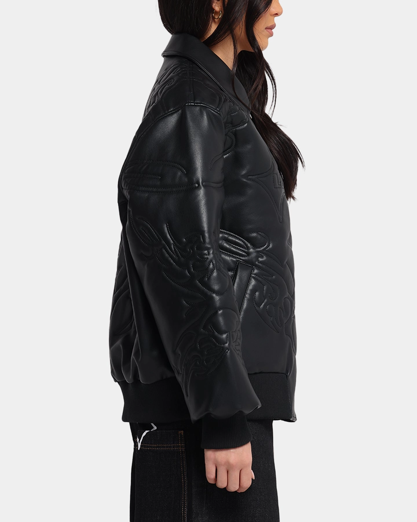 Loiter Fury Vegan Leather Jacket Washed Black Forgiveness Toothbrush