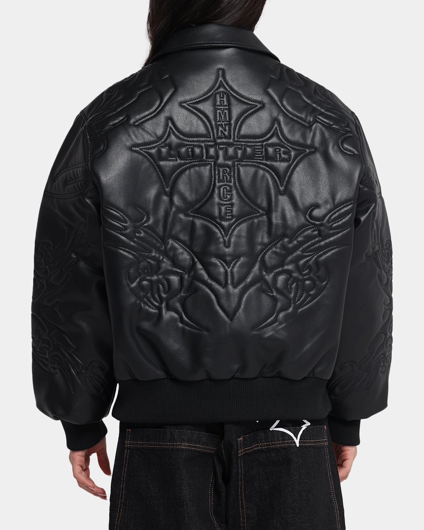 HighNeck special - occasion wear Loiter Fury Vegan Leather Jacket Washed Black