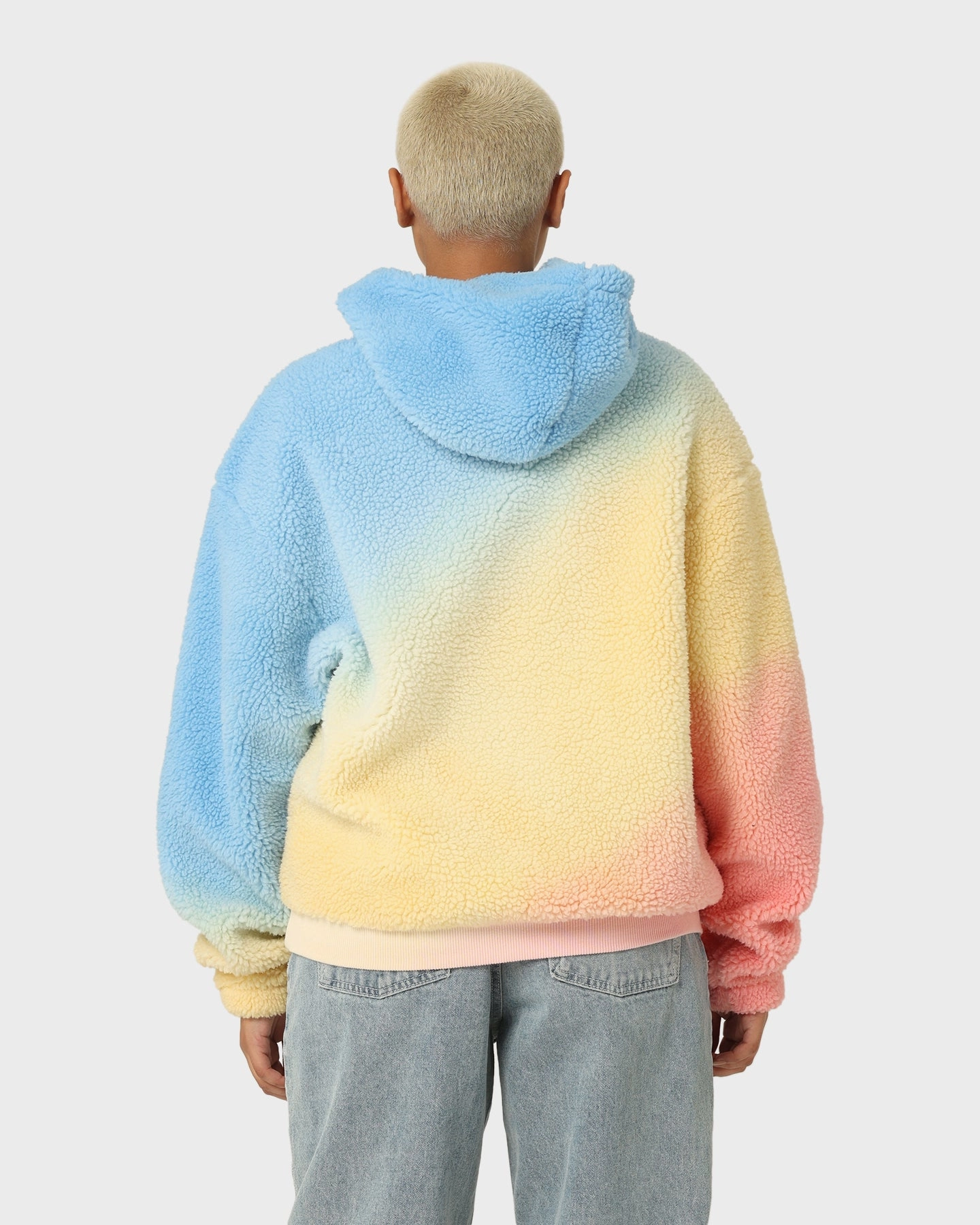 pattern - mixing Four Way Stretch Loiter Sherpa Hoodie Multi-Coloured