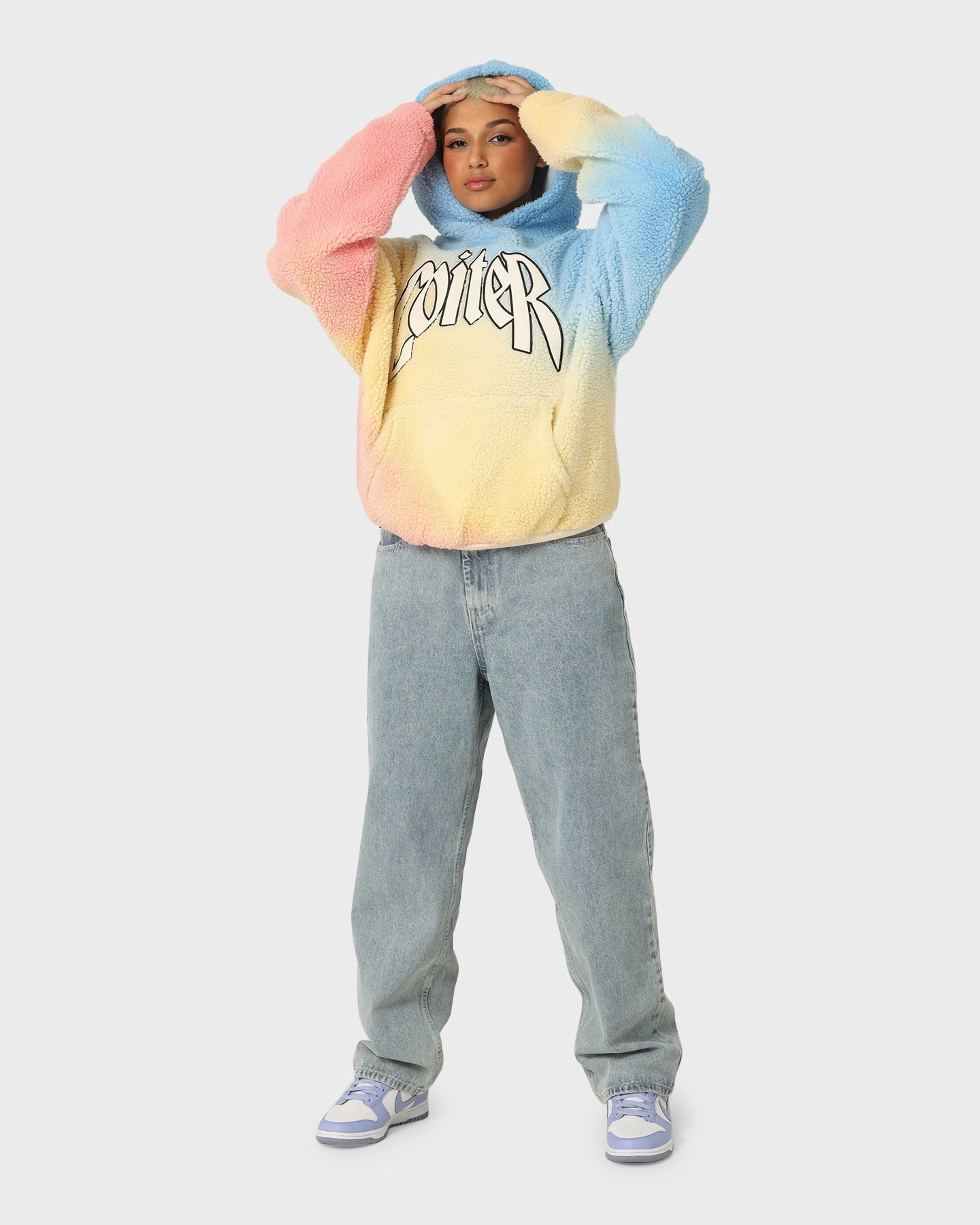 Loiter Sherpa Hoodie Multi-Coloured Light Padding