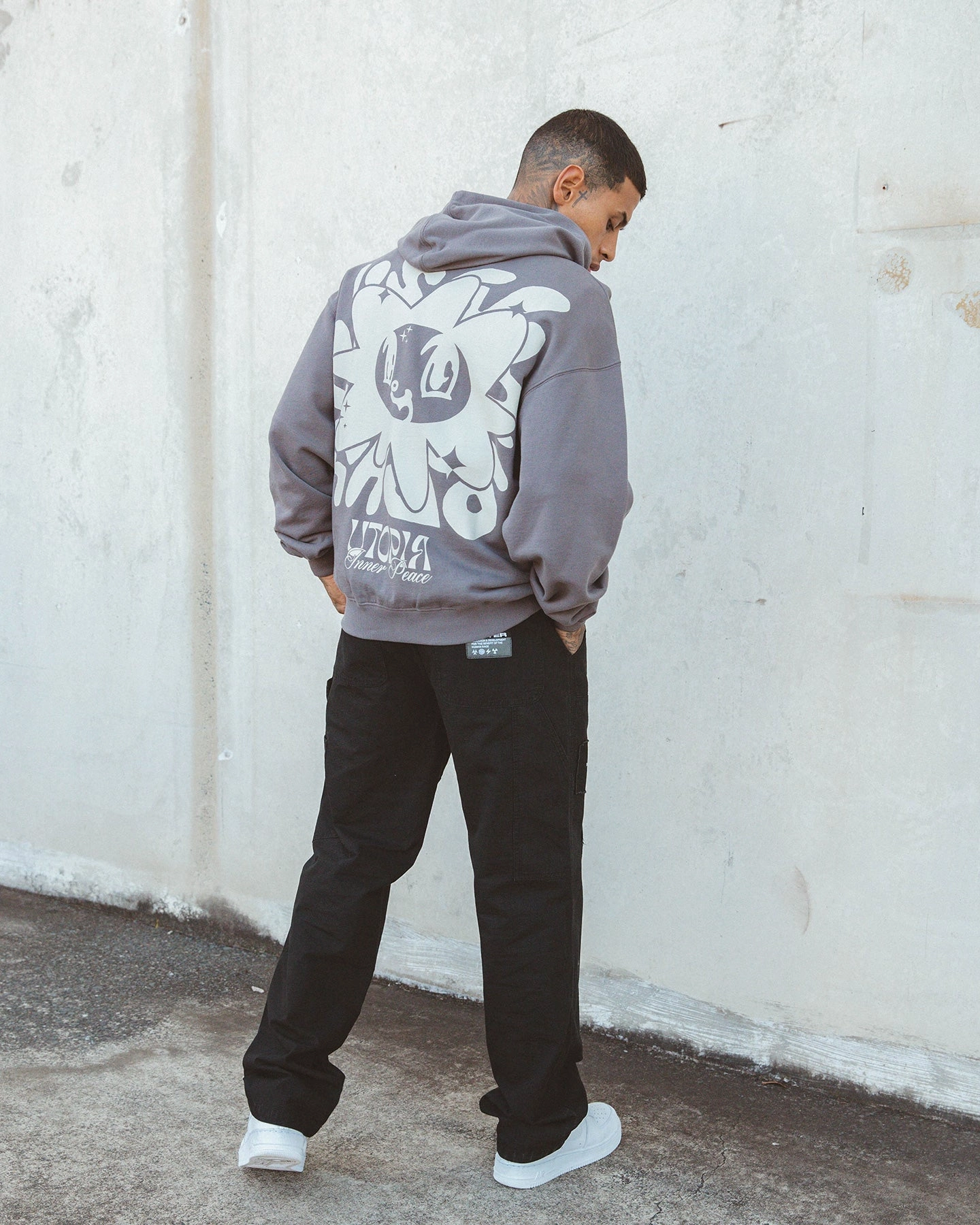 Loiter Inner Peace Hoodie Charcoal cold