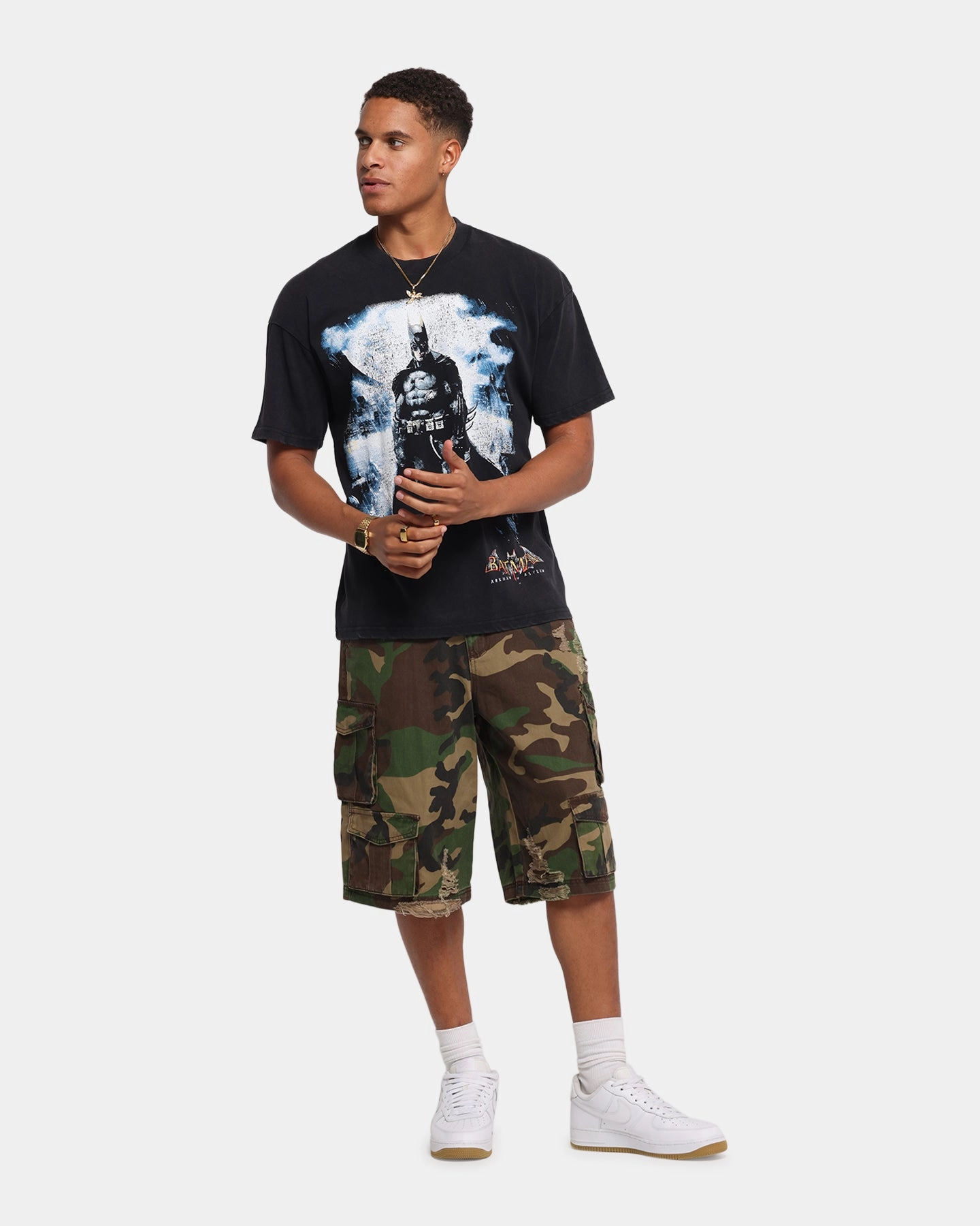 73 Studio X DC Batman Arkham Asylum Vintage T-Shirt Black Acidwash Stylish