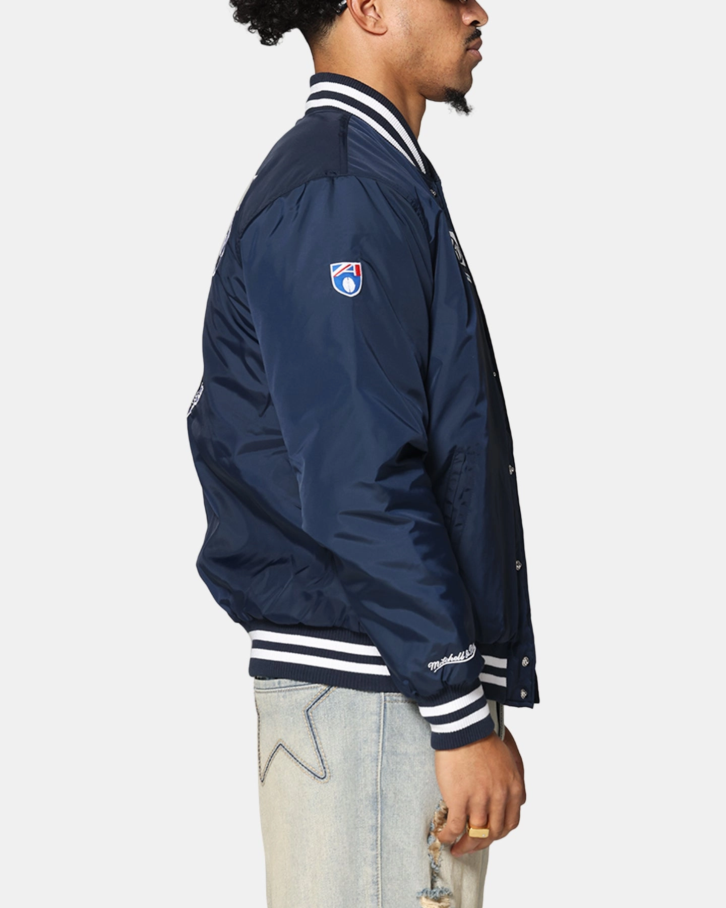 suitable for summer sports Mitchell & Ness Carlton Blues Team Bomber Jacket Navy