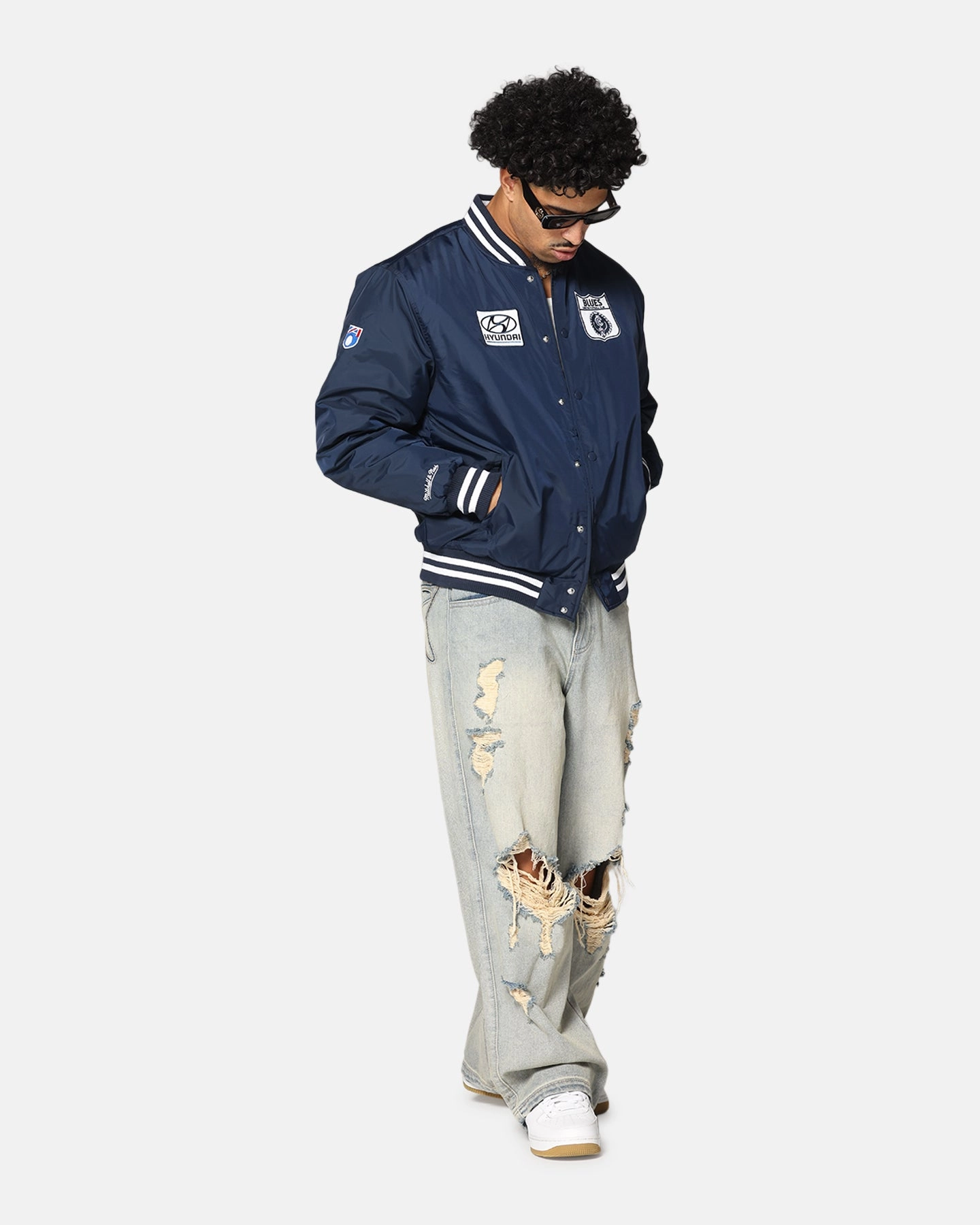 Mitchell & Ness Carlton Blues Team Bomber Jacket Navy Create
