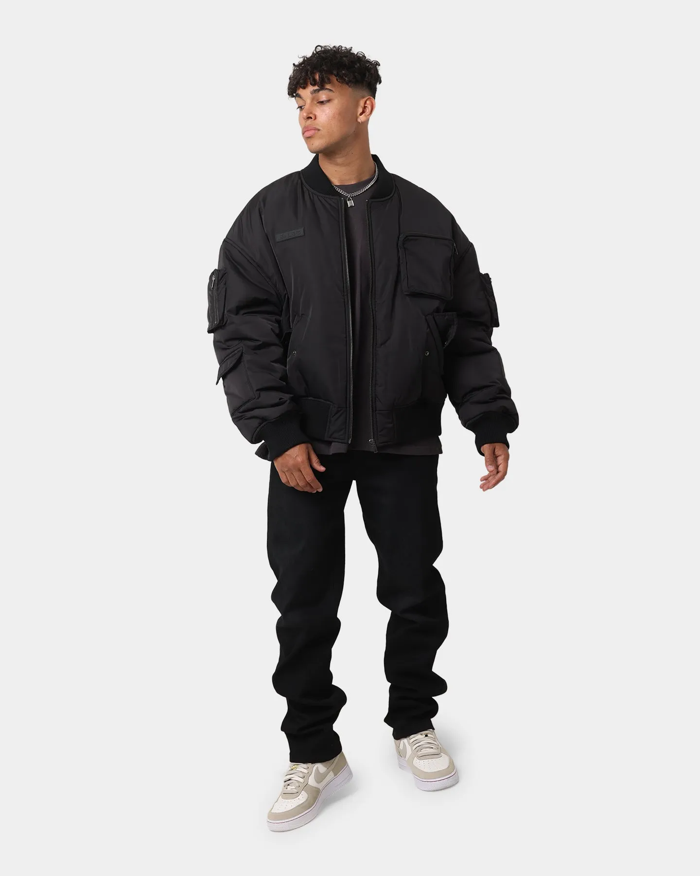 EN ES Flight Bomber Jacket Black Romance