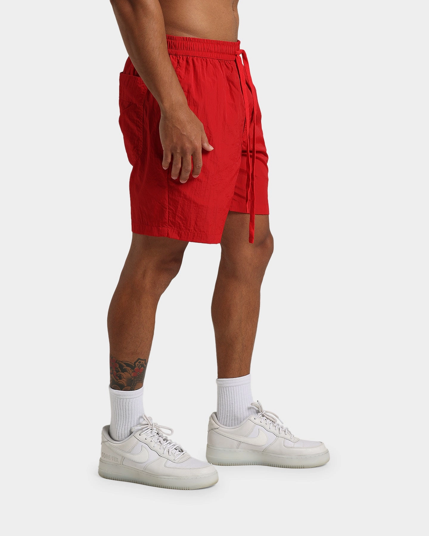 EN ES Neptune Beach Shorts Red Non slip grip Flexible Gusset