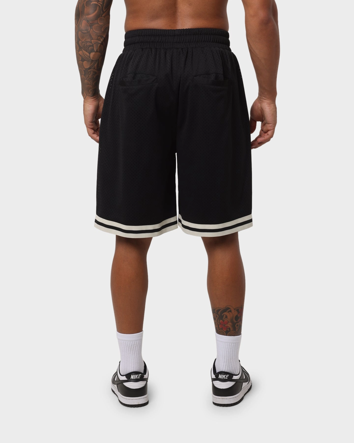 EN ES Team Basketball Shorts Black poolside fashion Secure Pocket Zippers