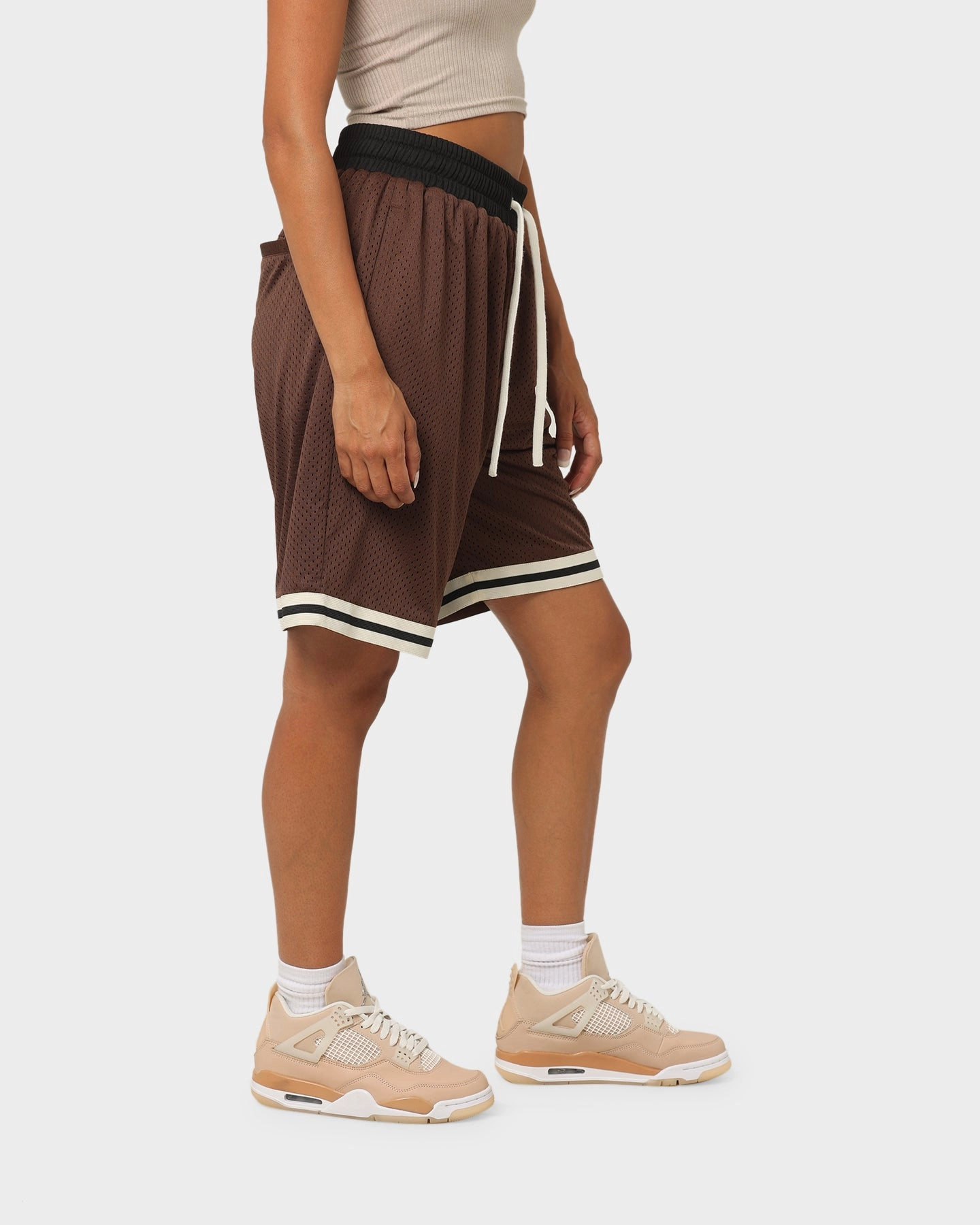 Personalized EN ES Team Basketball Shorts Brown