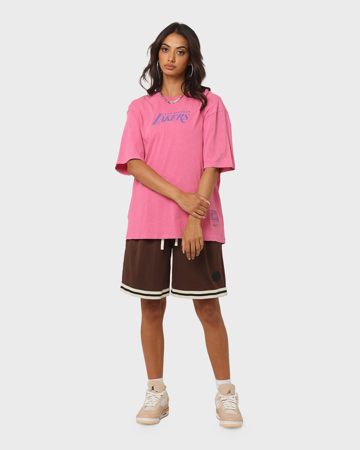 Breathable fabric construction Relaxed Vibe EN ES Team Basketball Shorts Brown